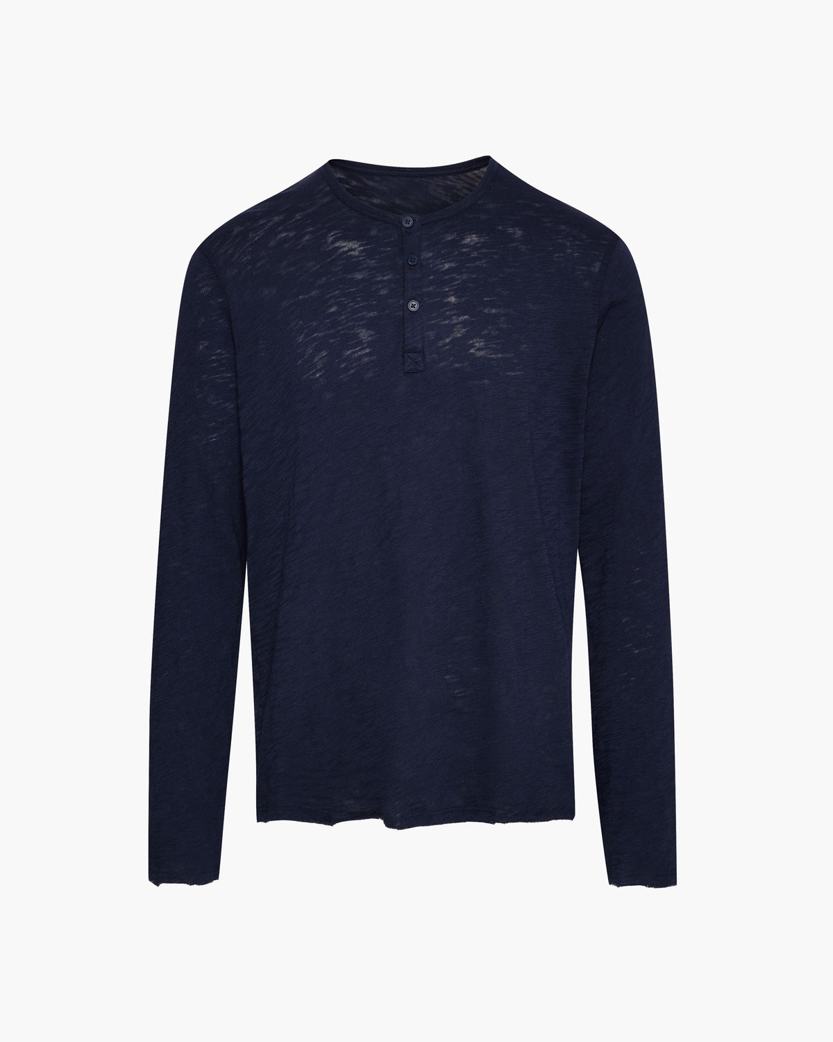 Slub Jersey Destroyed Wash Henley - Midnight