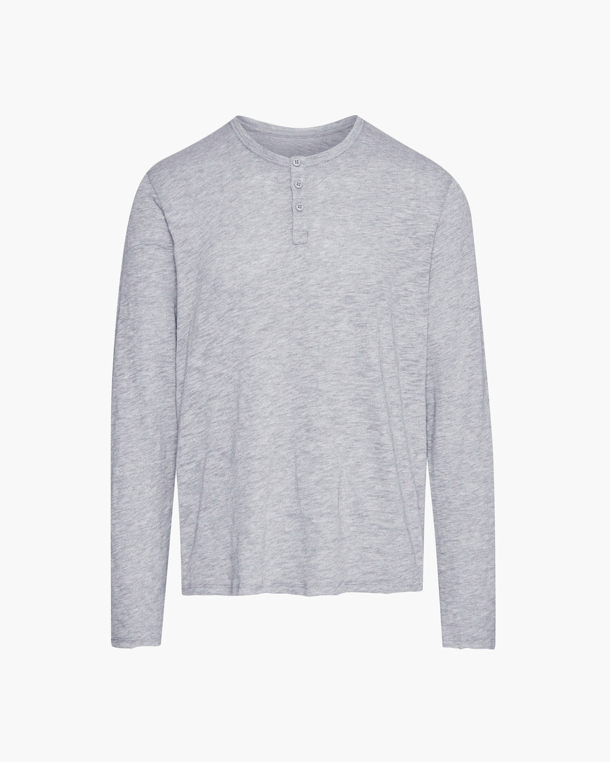 Slub Jersey Destroyed Wash Henley - Heather Grey