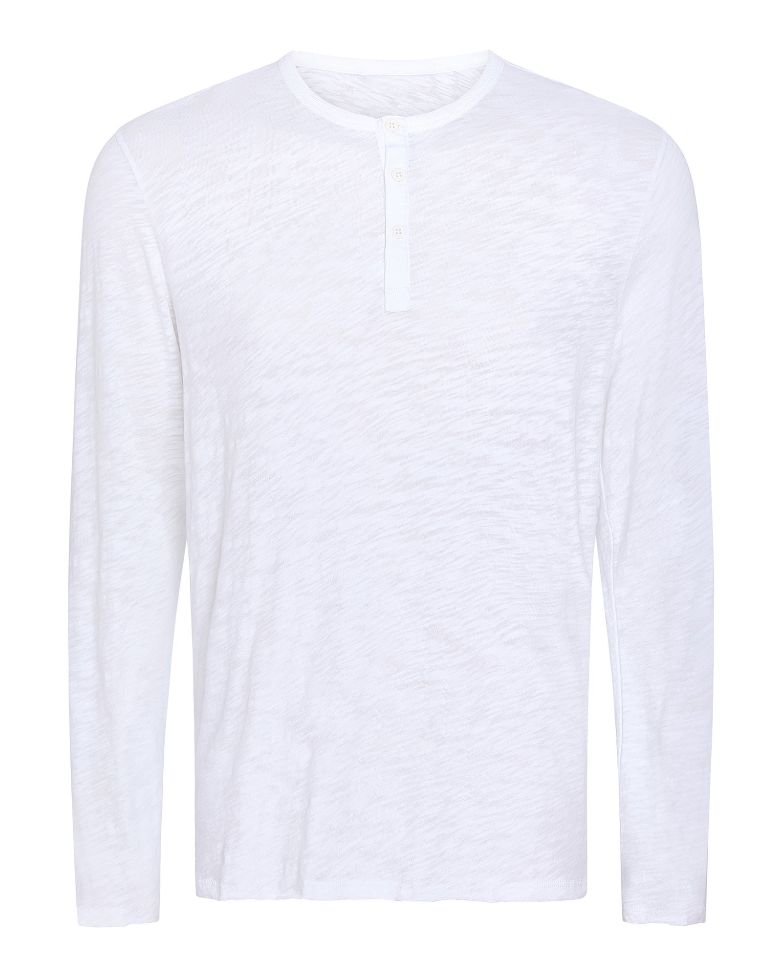 Slub Jersey Destroyed Wash Henley - White