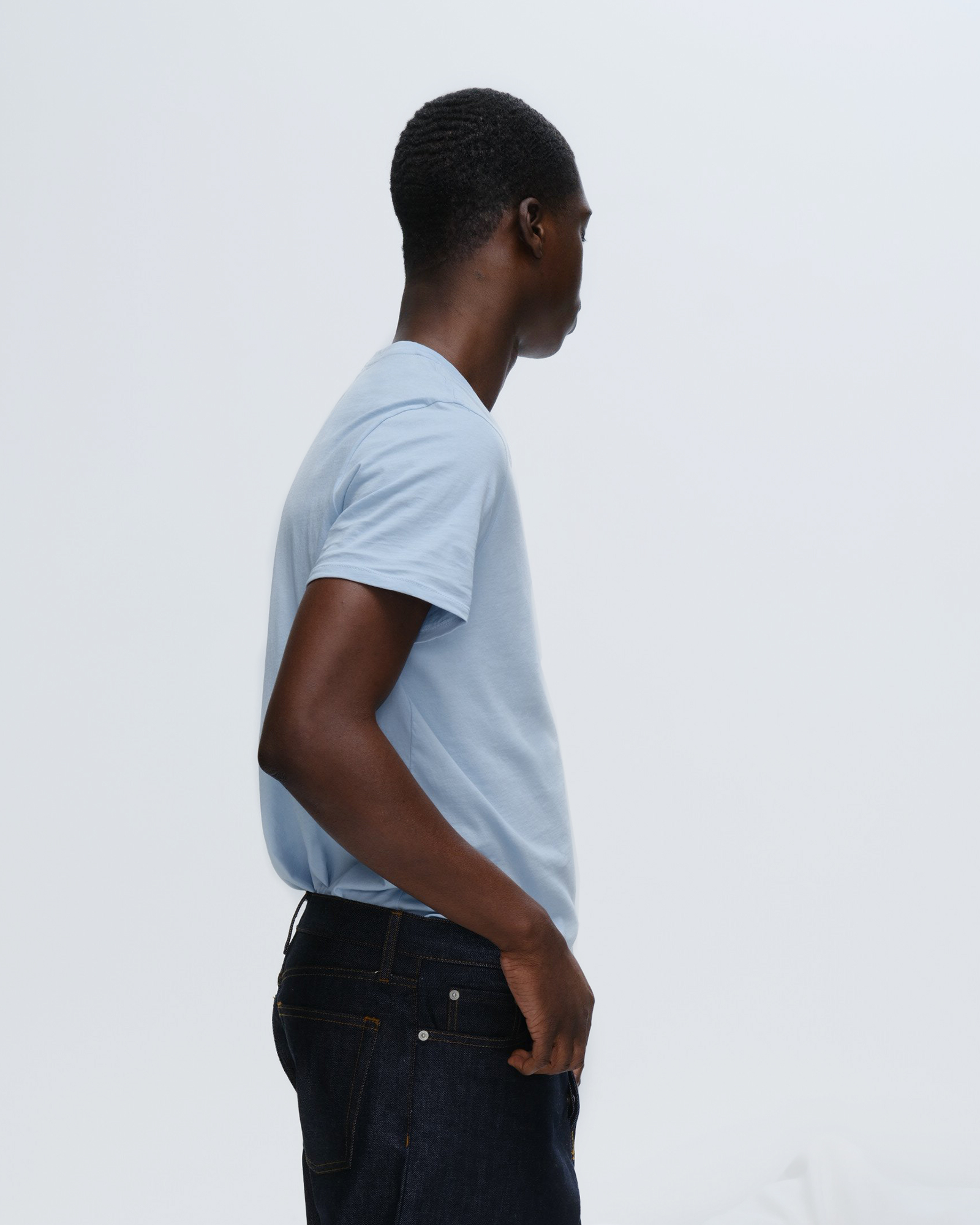Classic Jersey V-Neck Tee - Blue