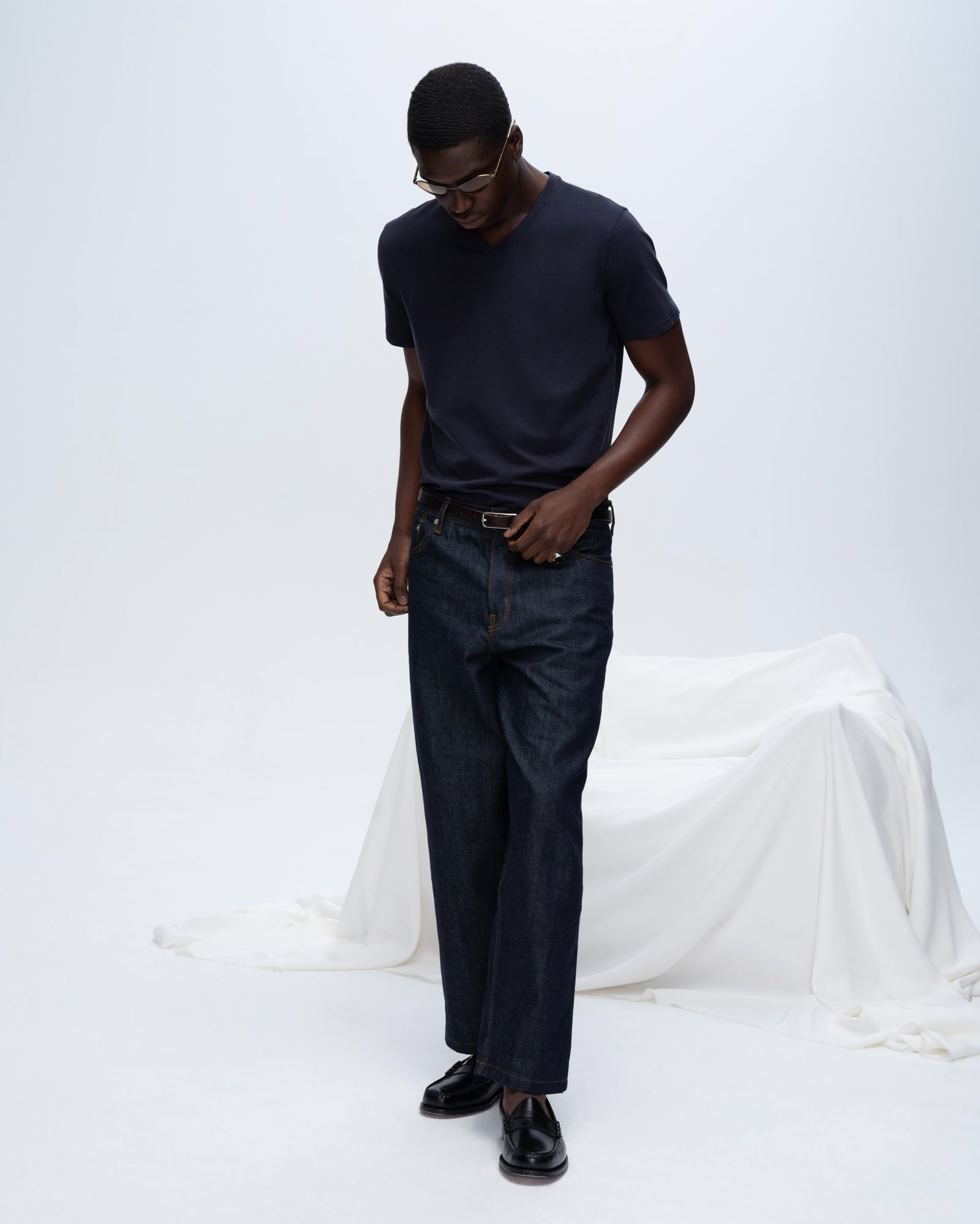 Classic Jersey V-Neck Tee - Midnight