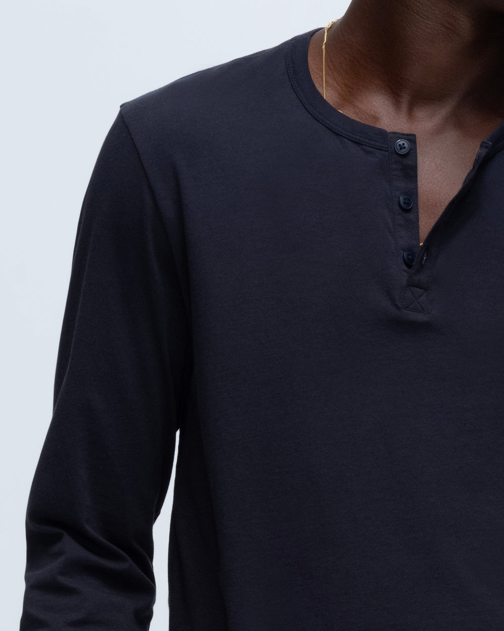 Classic Jersey Long Sleeve Henley - Midnight