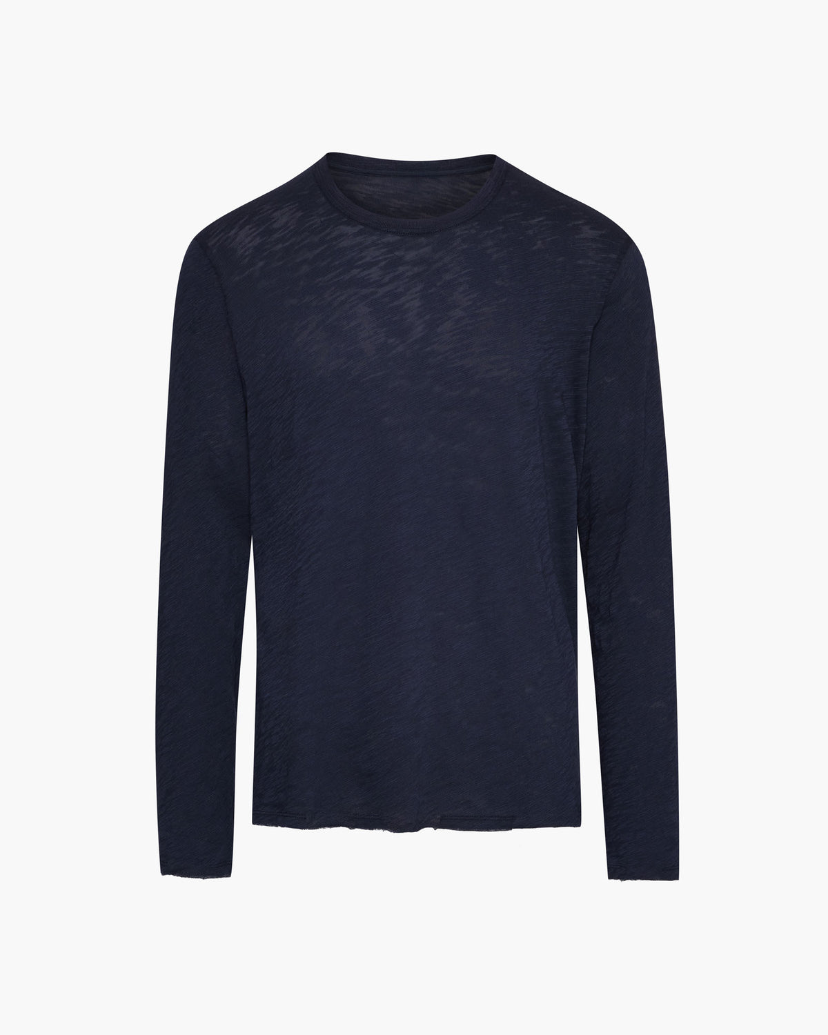 Slub Jersey Long Sleeve Destroyed Wash Tee - Midnight