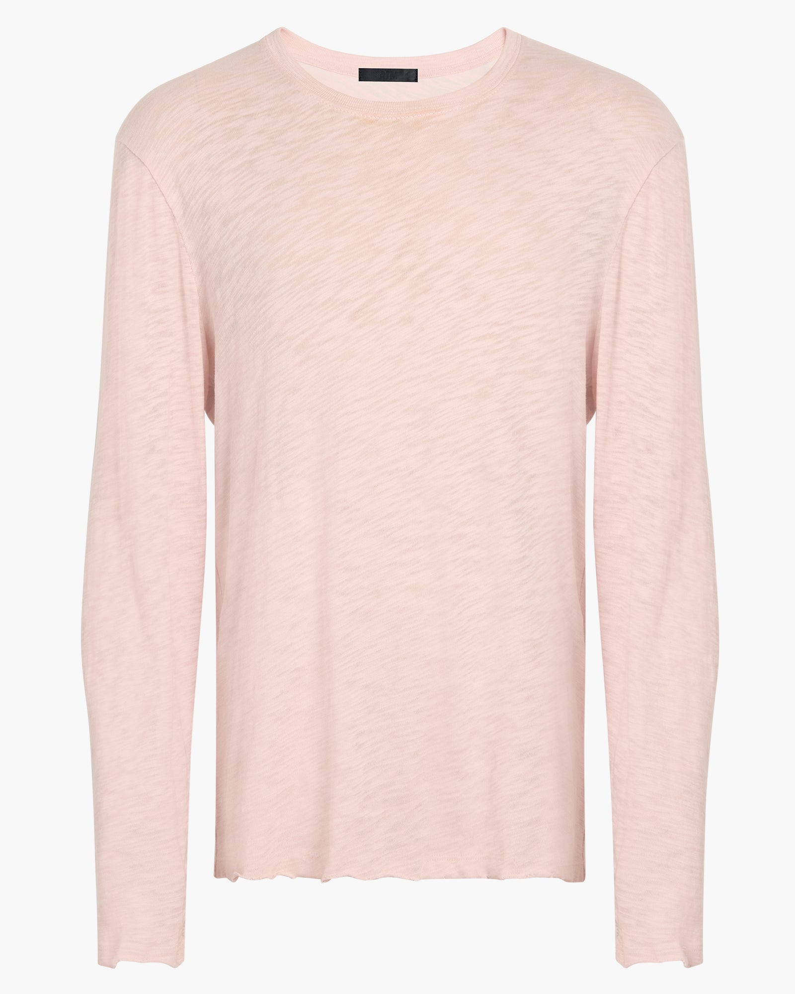 Slub Jersey Long Sleeve Destroyed Wash Tee - Faded Rose
