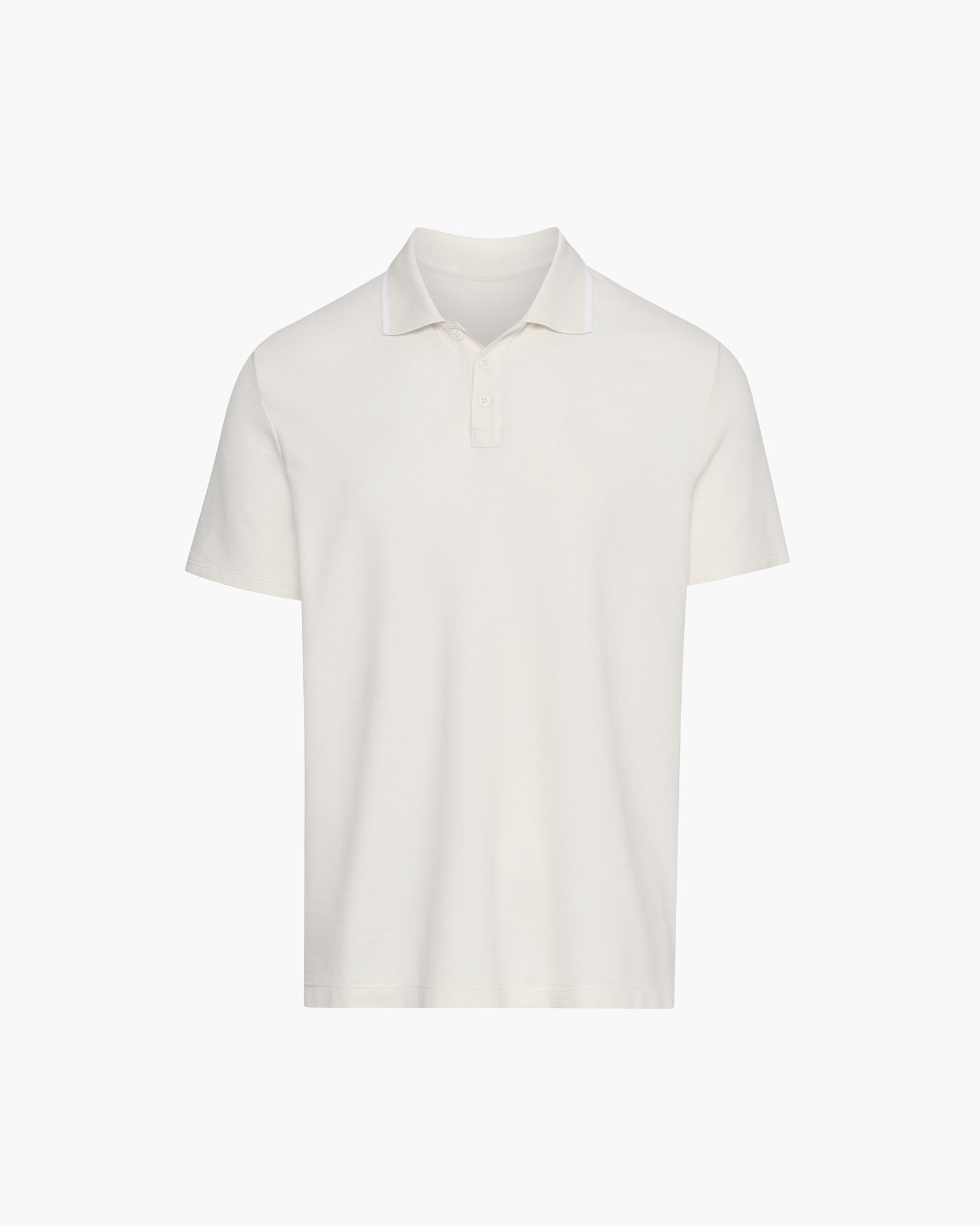 Pique Short Sleeve Polo with Tipping - Chalk-White