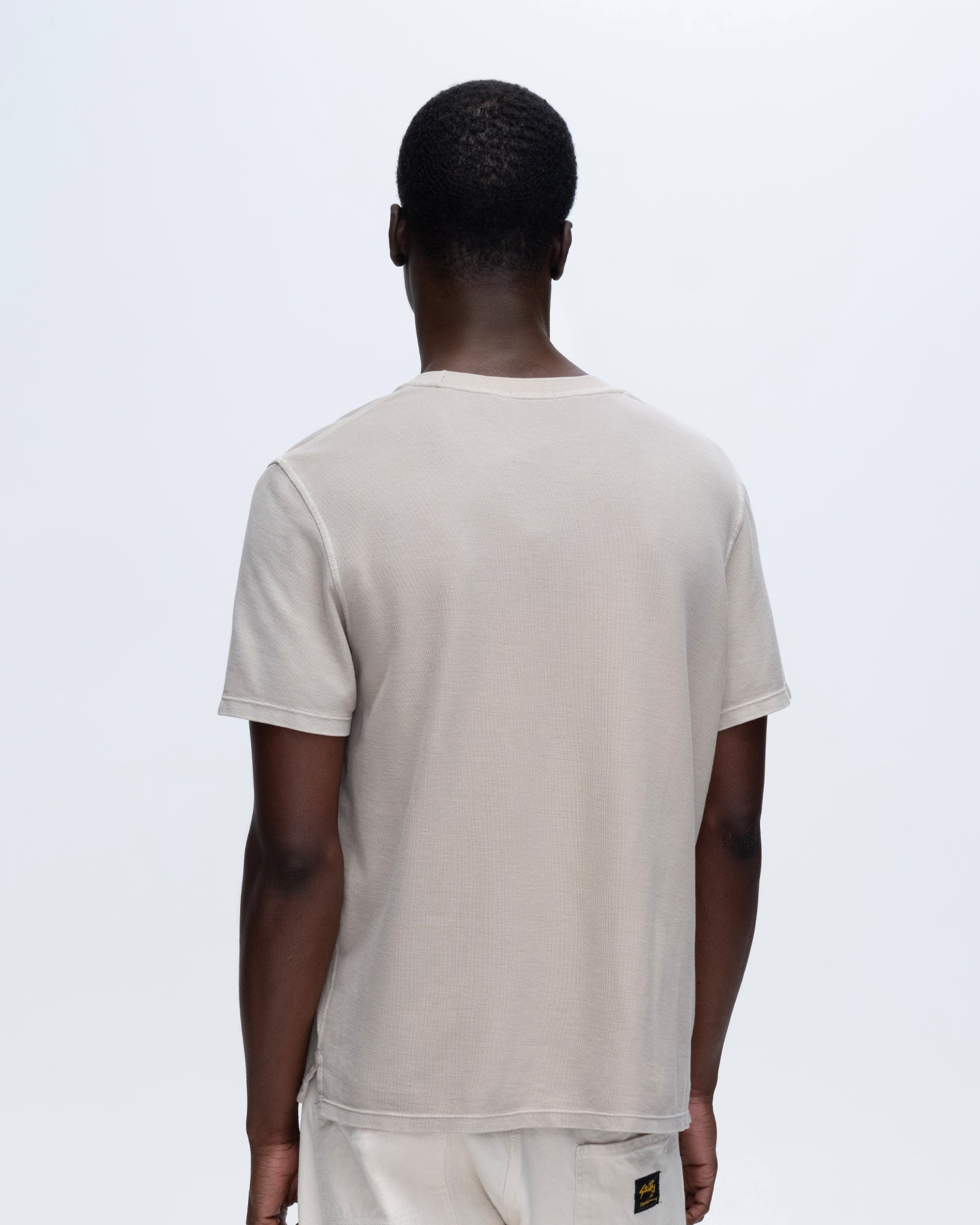 Pique Short Sleeve Crew Neck Pocket Tee Pigment Wash - Sandy Beige