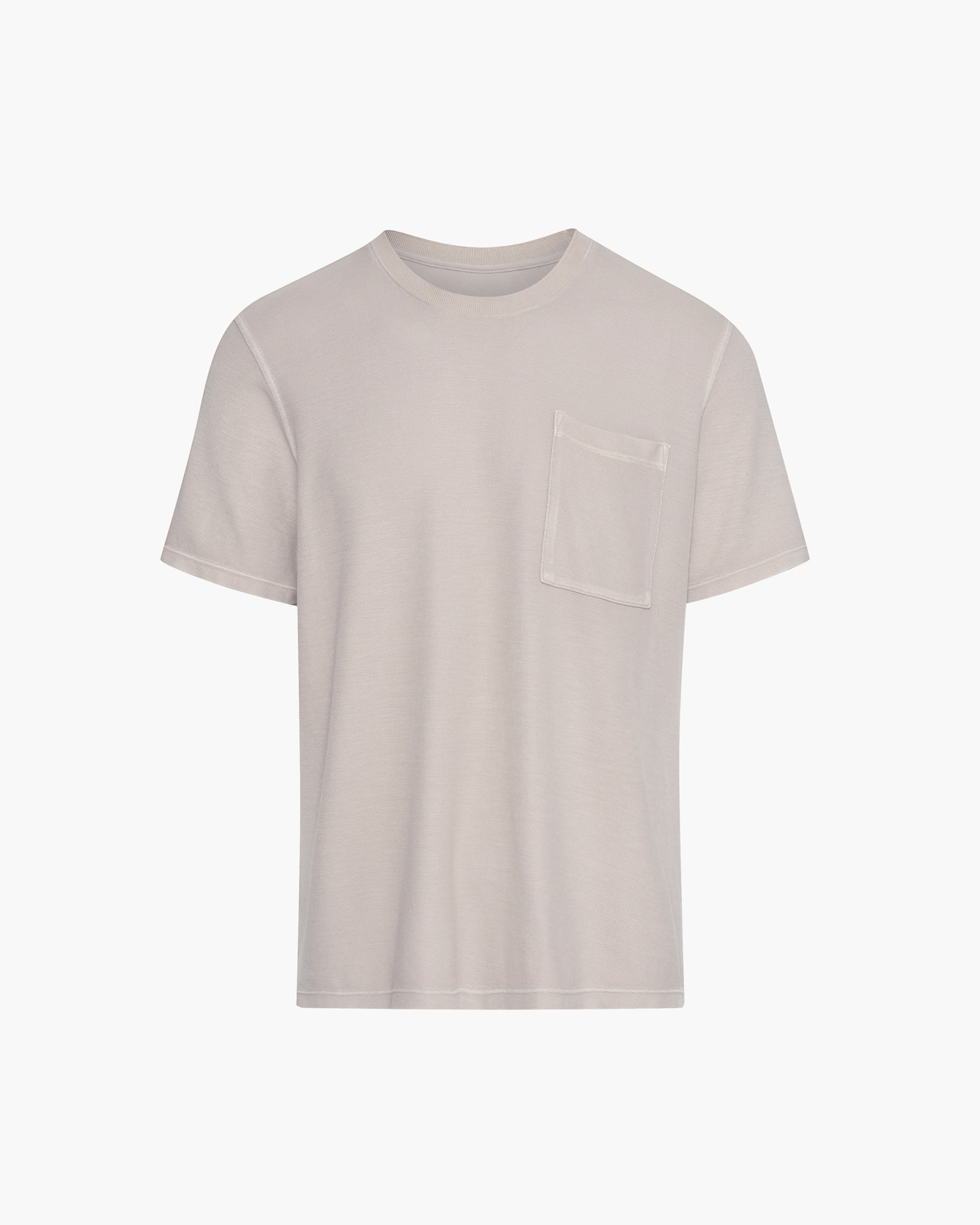 Pique Short Sleeve Crew Neck Pocket Tee Pigment Wash - Sandy Beige