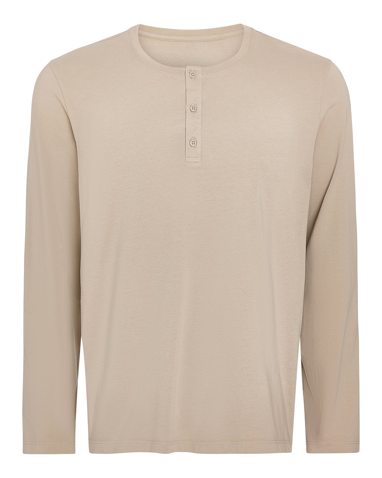 Heavyweight Jersey Long Sleeve Henley - French Oak