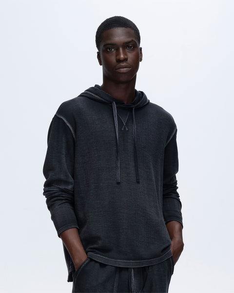 ATM Anthony Thomas Melillo Men's Pique Long Sleeve Hoodie Pigment