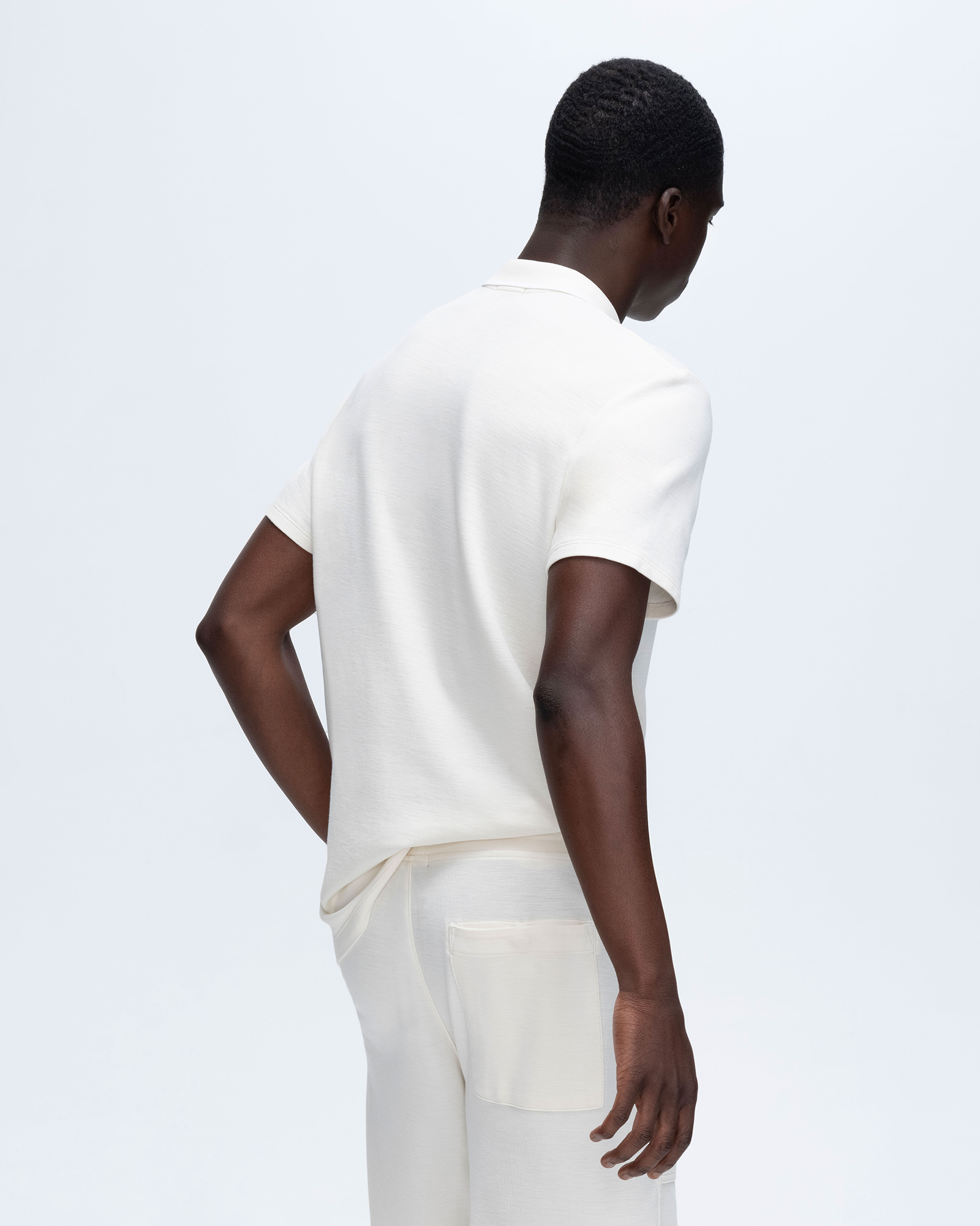 Pique Short Sleeve Polo with Tipping - Chalk-White