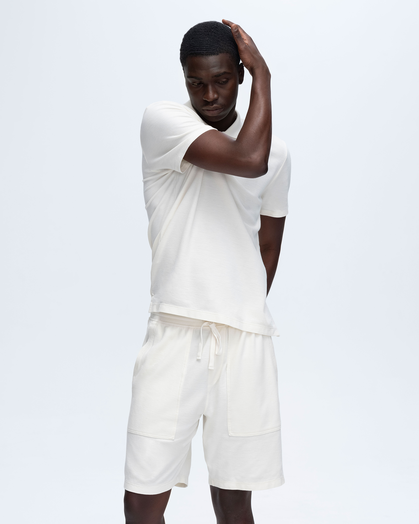 Pique Short Sleeve Polo with Tipping - Chalk-White