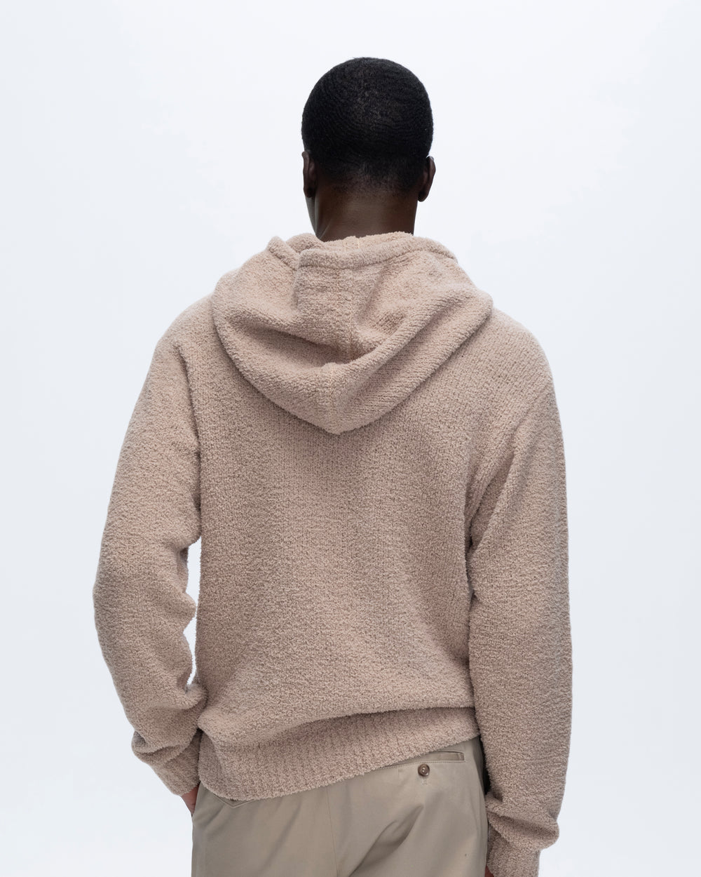 Chenille Pull-Over Hoodie - Sandy Beige