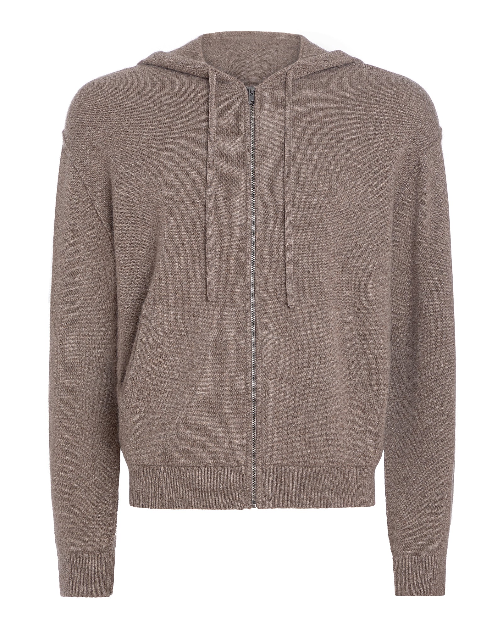 Cashmere Zip-Up Hoodie - Faded Mocha