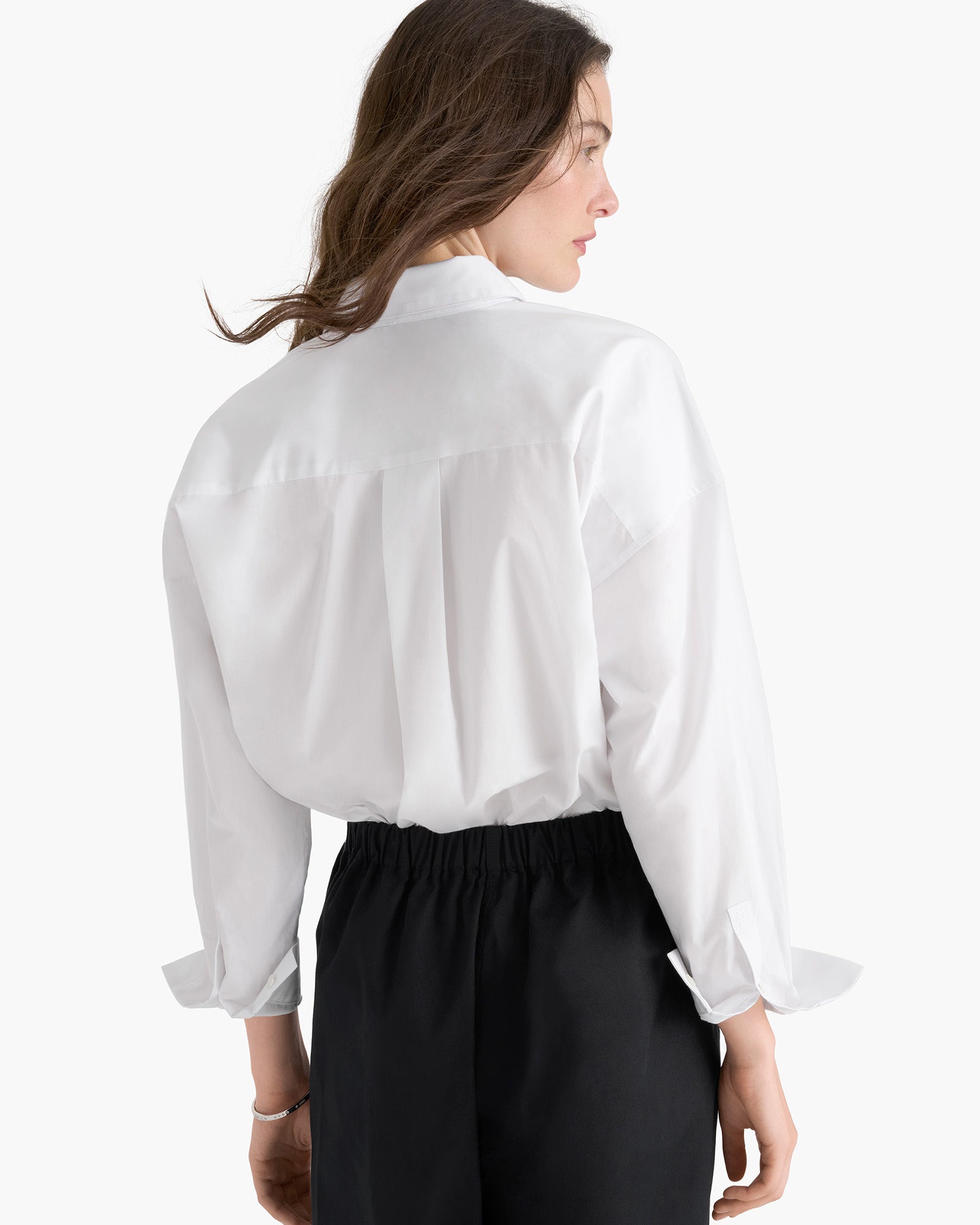 Cotton Poplin Boyfriend Shirt - White