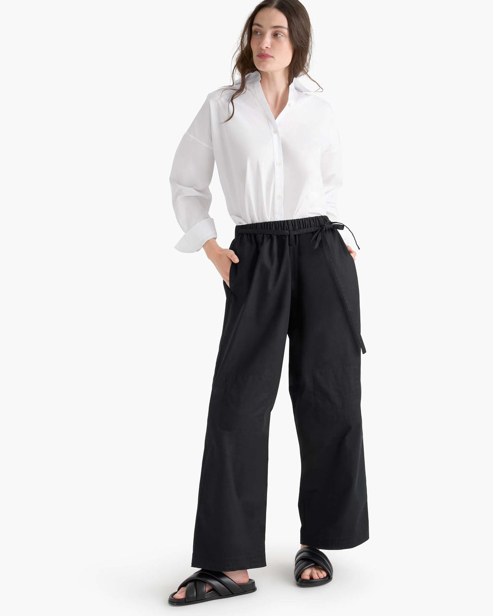 Cotton Poplin Boyfriend Shirt - White