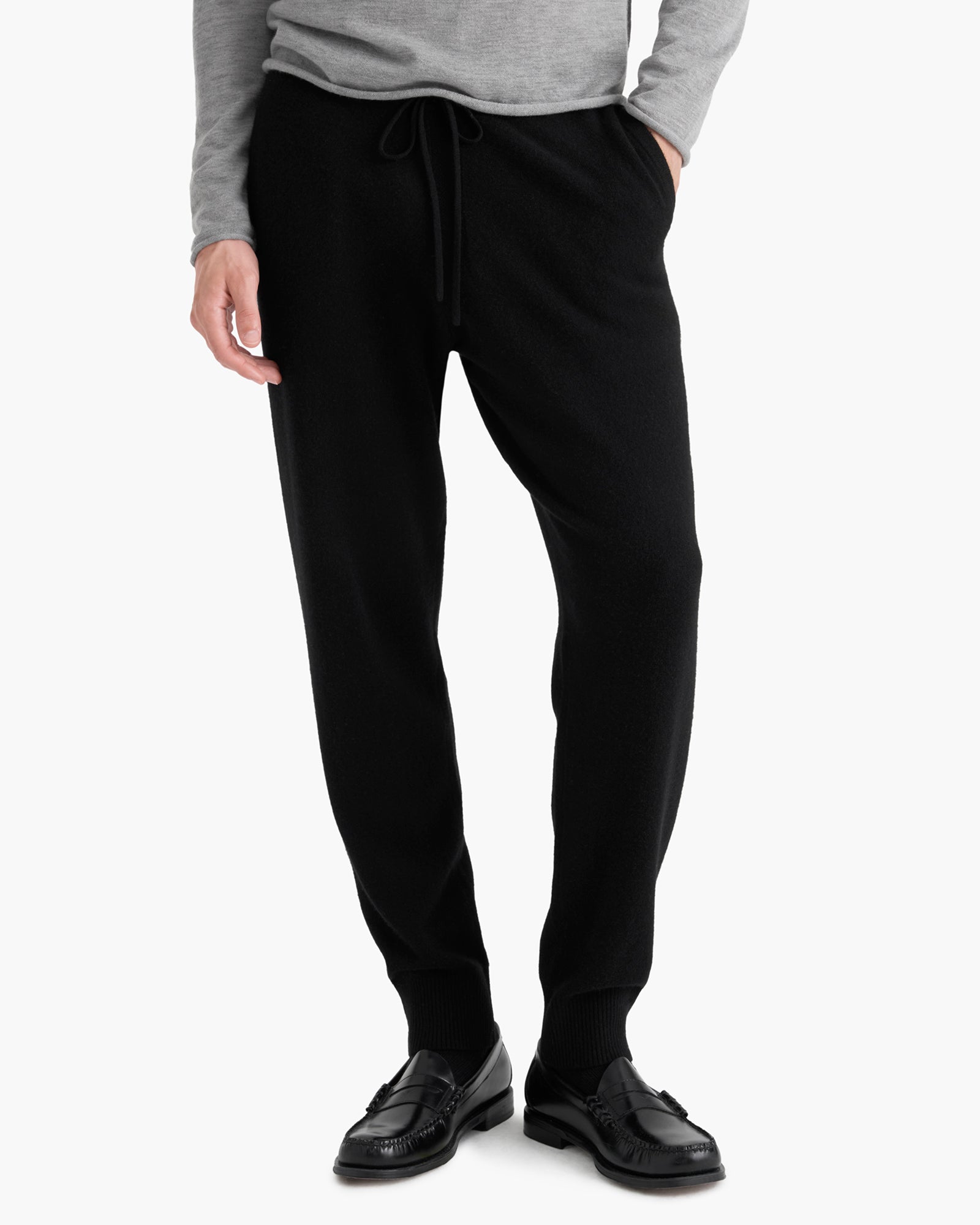 Cashmere Pull On Jogger - Black