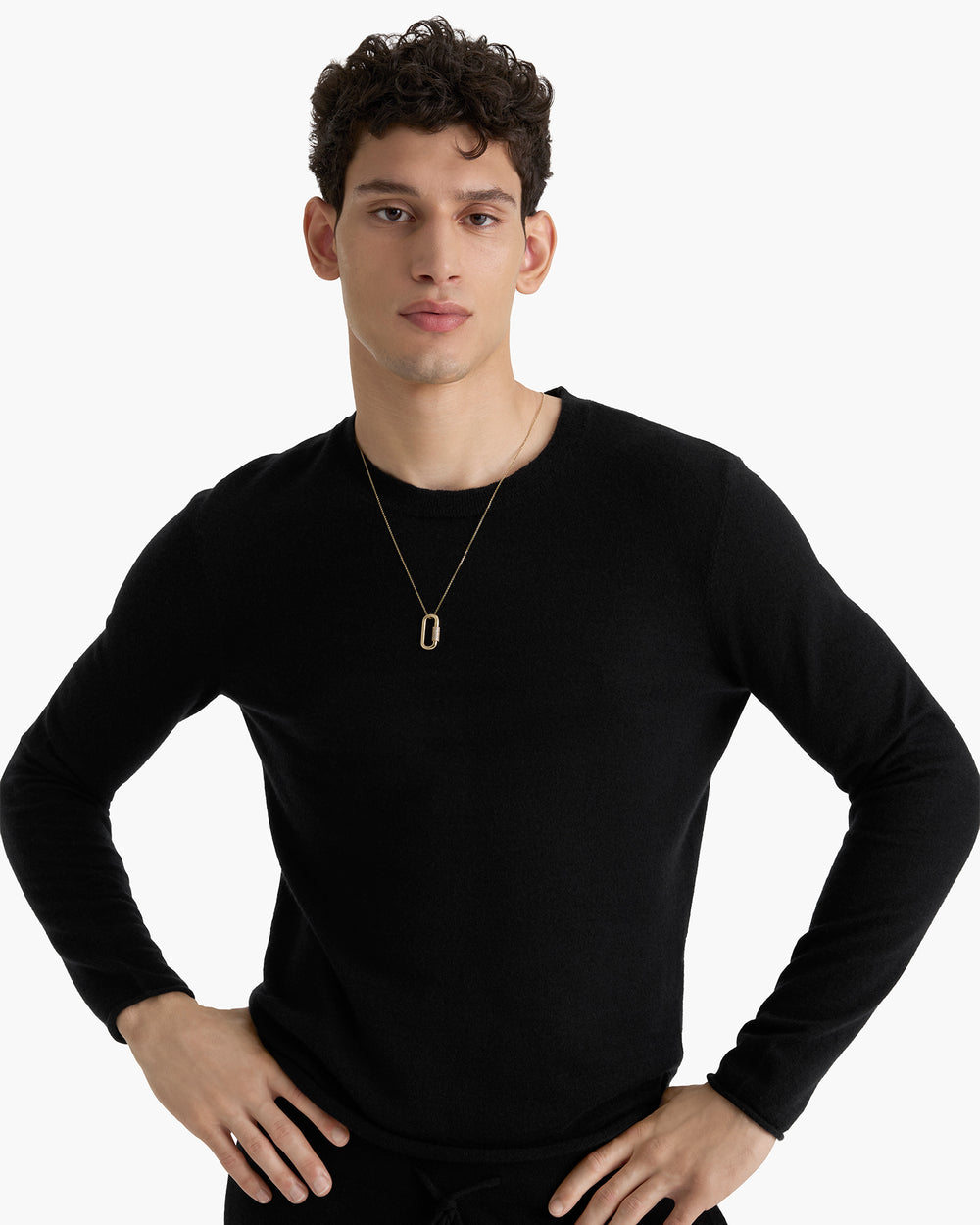 Lightweight Cashmere Crew Neck - Black