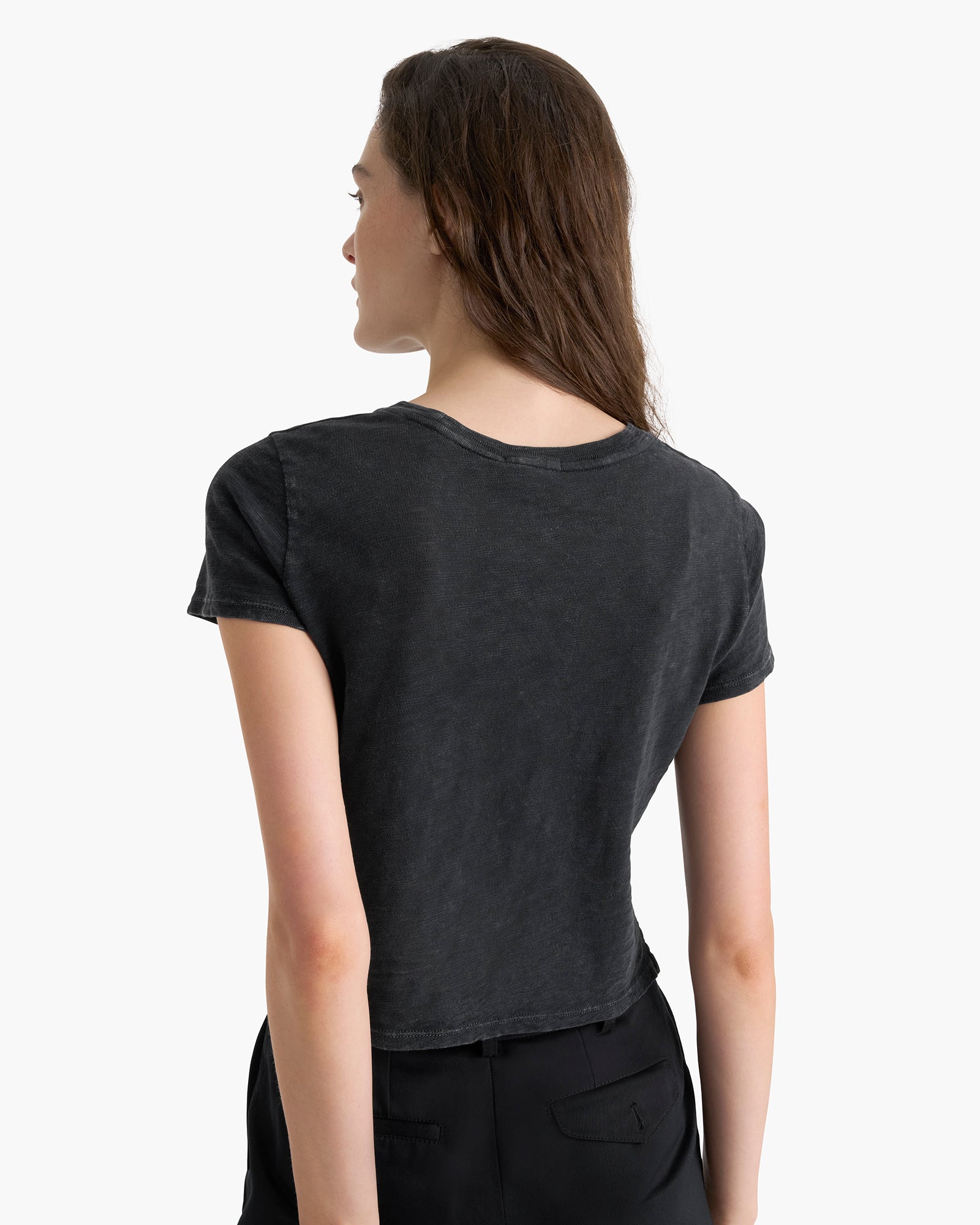 Slub Jersey Pre-School Boy Tee - Faded Black
