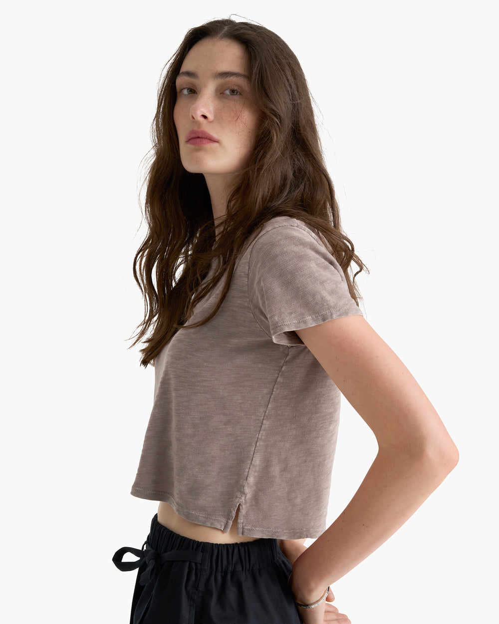 Slub Jersey Pre-School Boy Tee - Faded Mocha