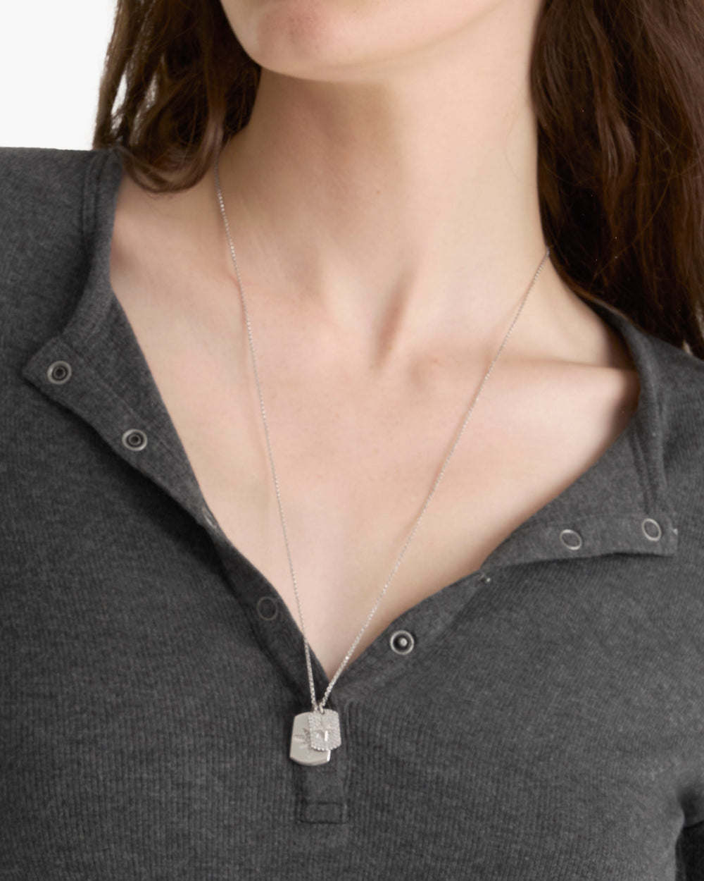 Modal Rib Henley -  Heather Coal