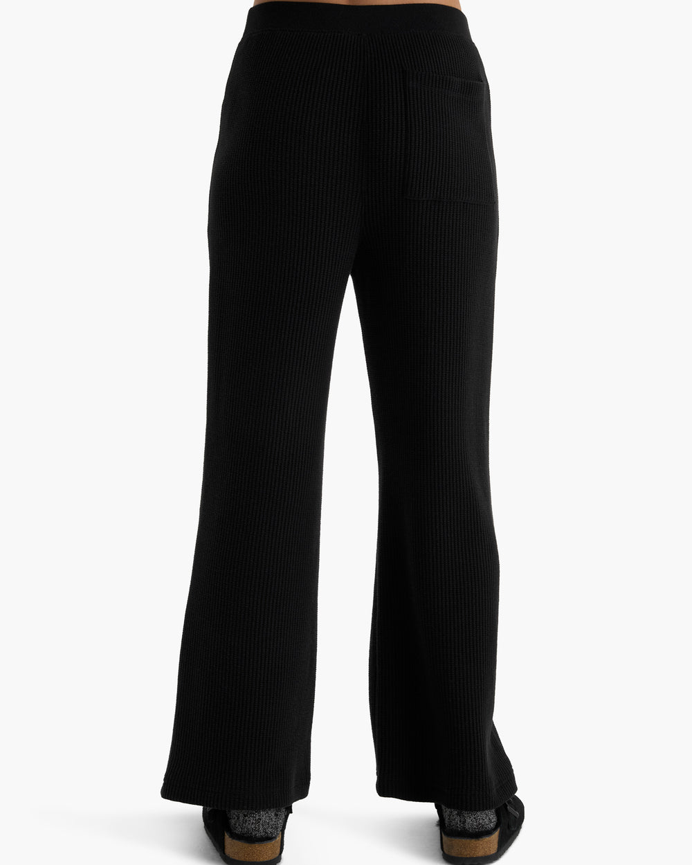 Cotton Waffle Pull On Pant - Black
