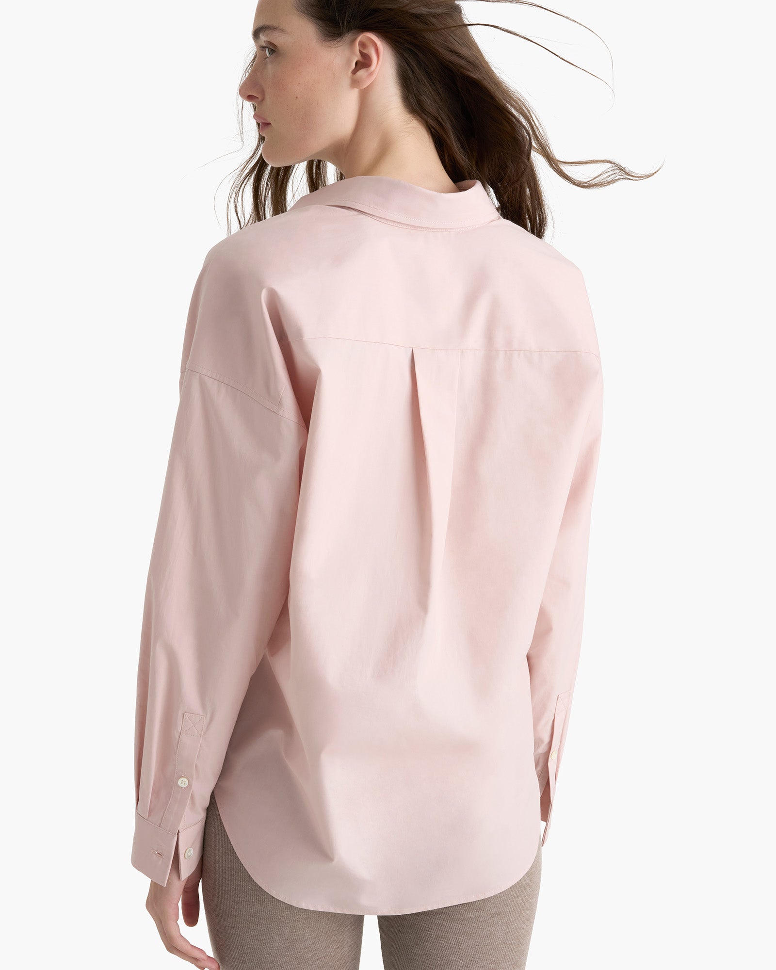 Cotton Poplin Boyfriend Shirt - Faded Rose