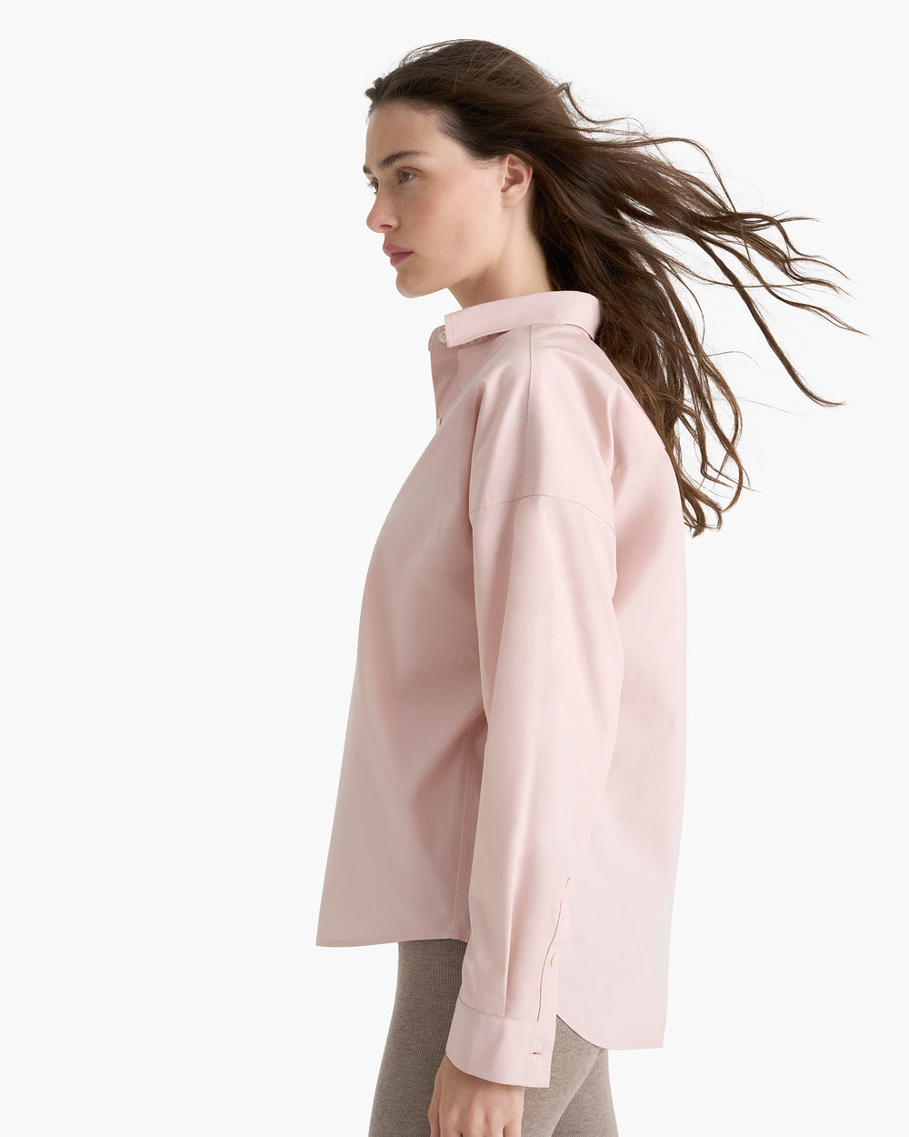 Cotton Poplin Boyfriend Shirt - Faded Rose