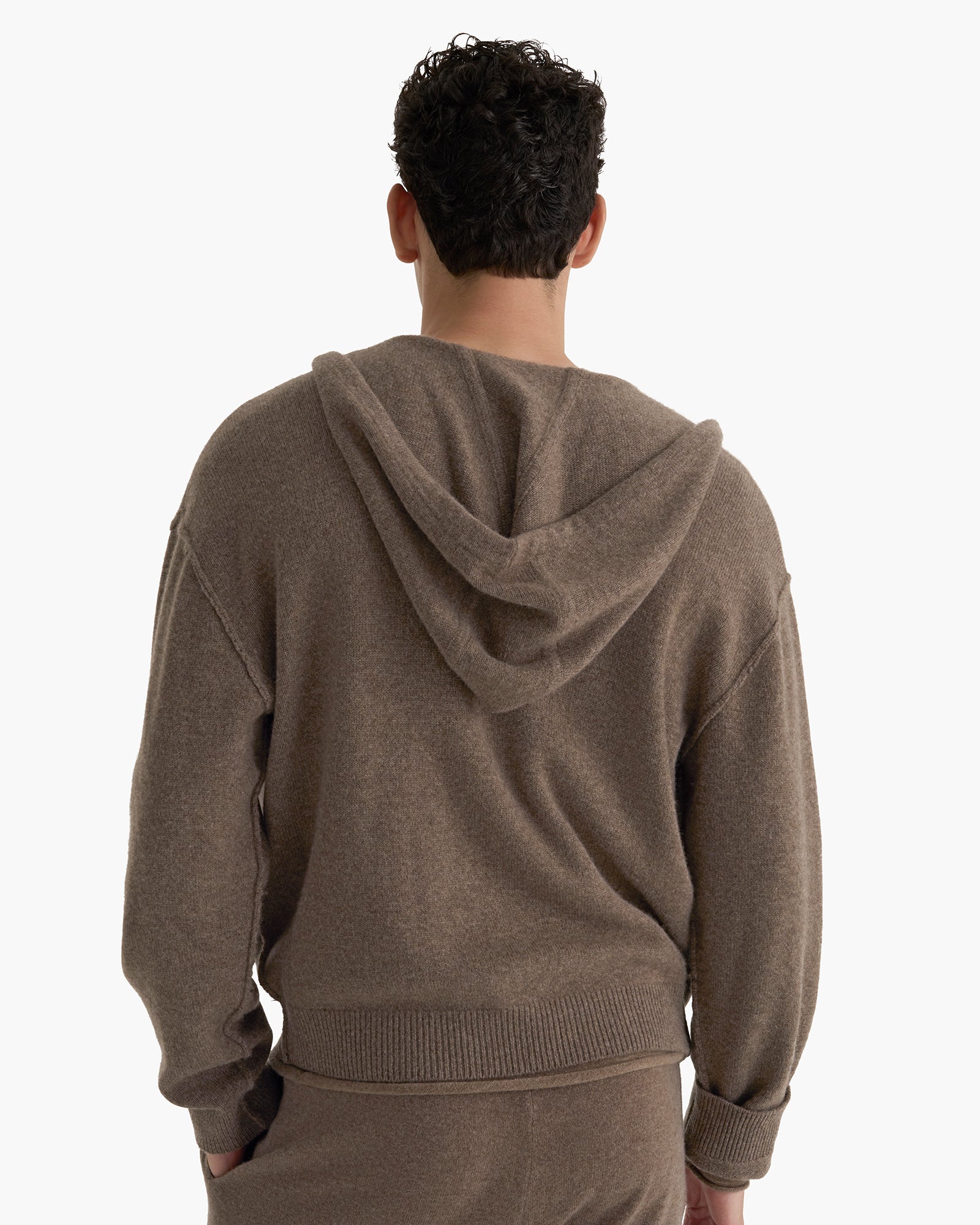 Cashmere Zip-Up Hoodie - Faded Mocha