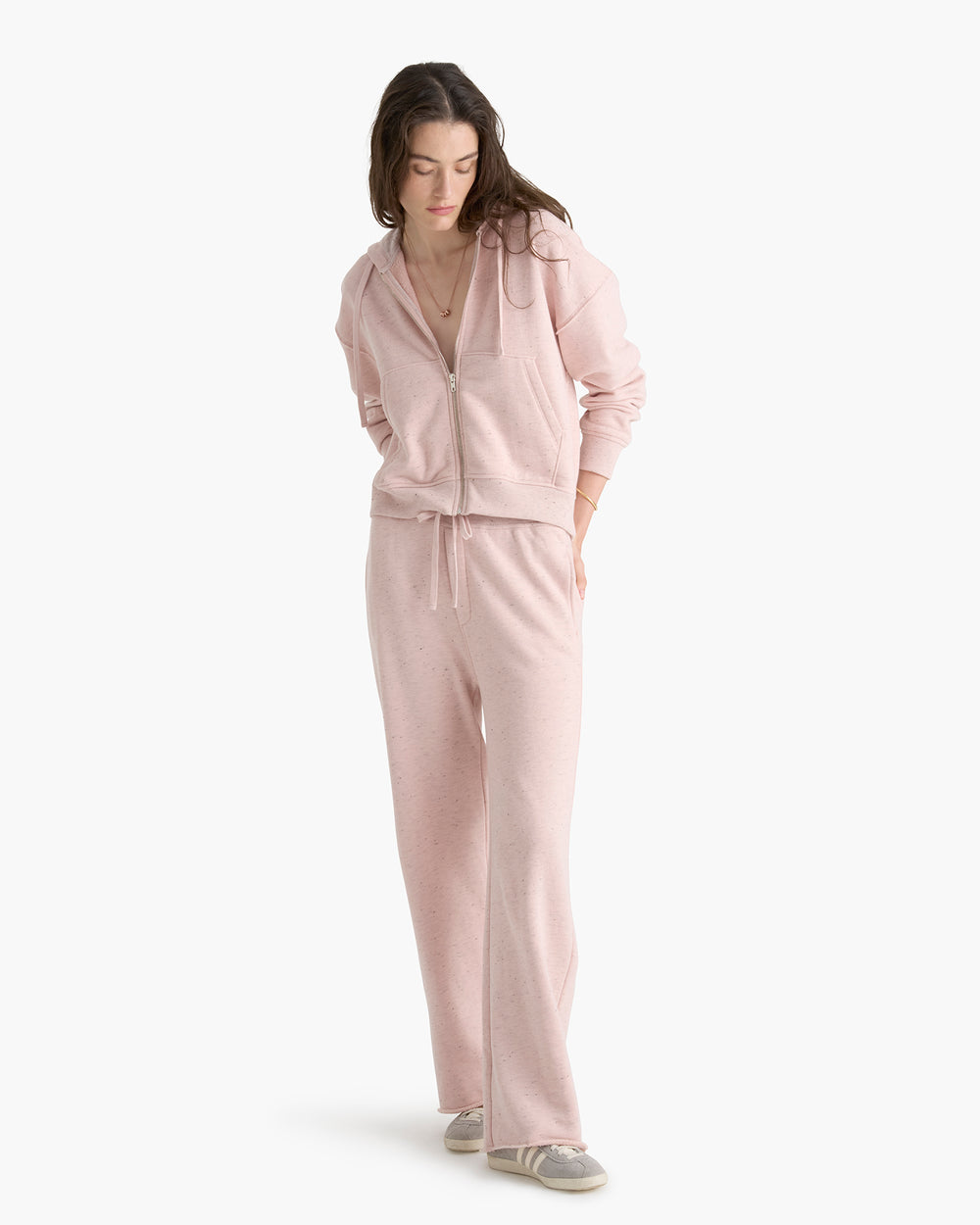 Donegal French Terry Zip-Up Hoodie - Faded Rose