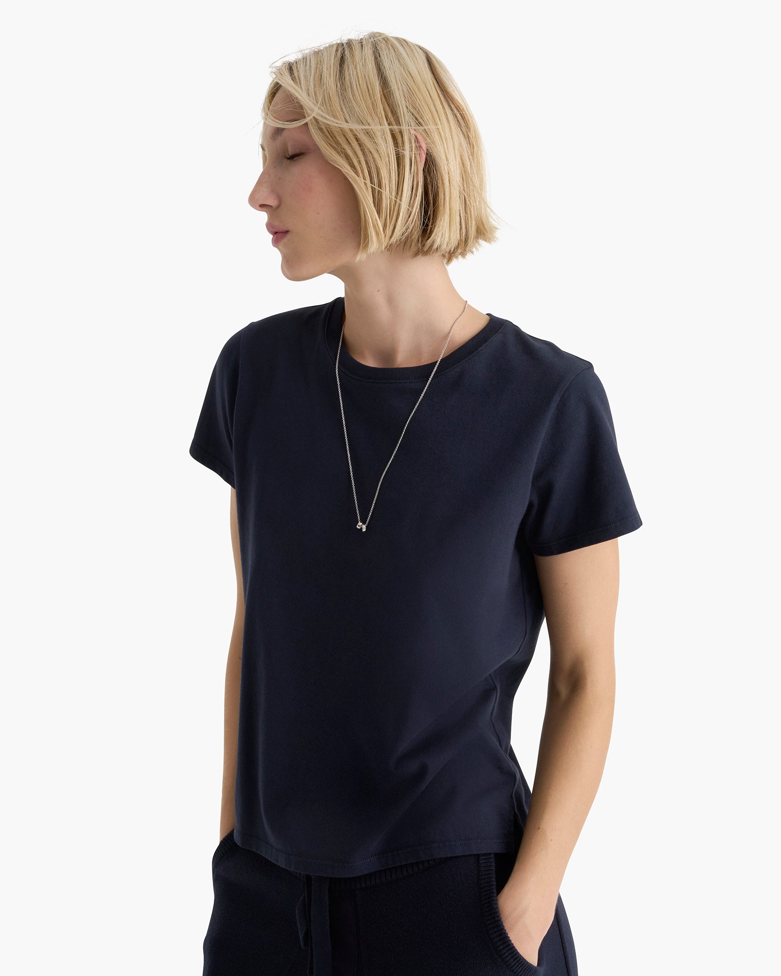 Heavyweight Jersey Crew Neck Tee - Midnight