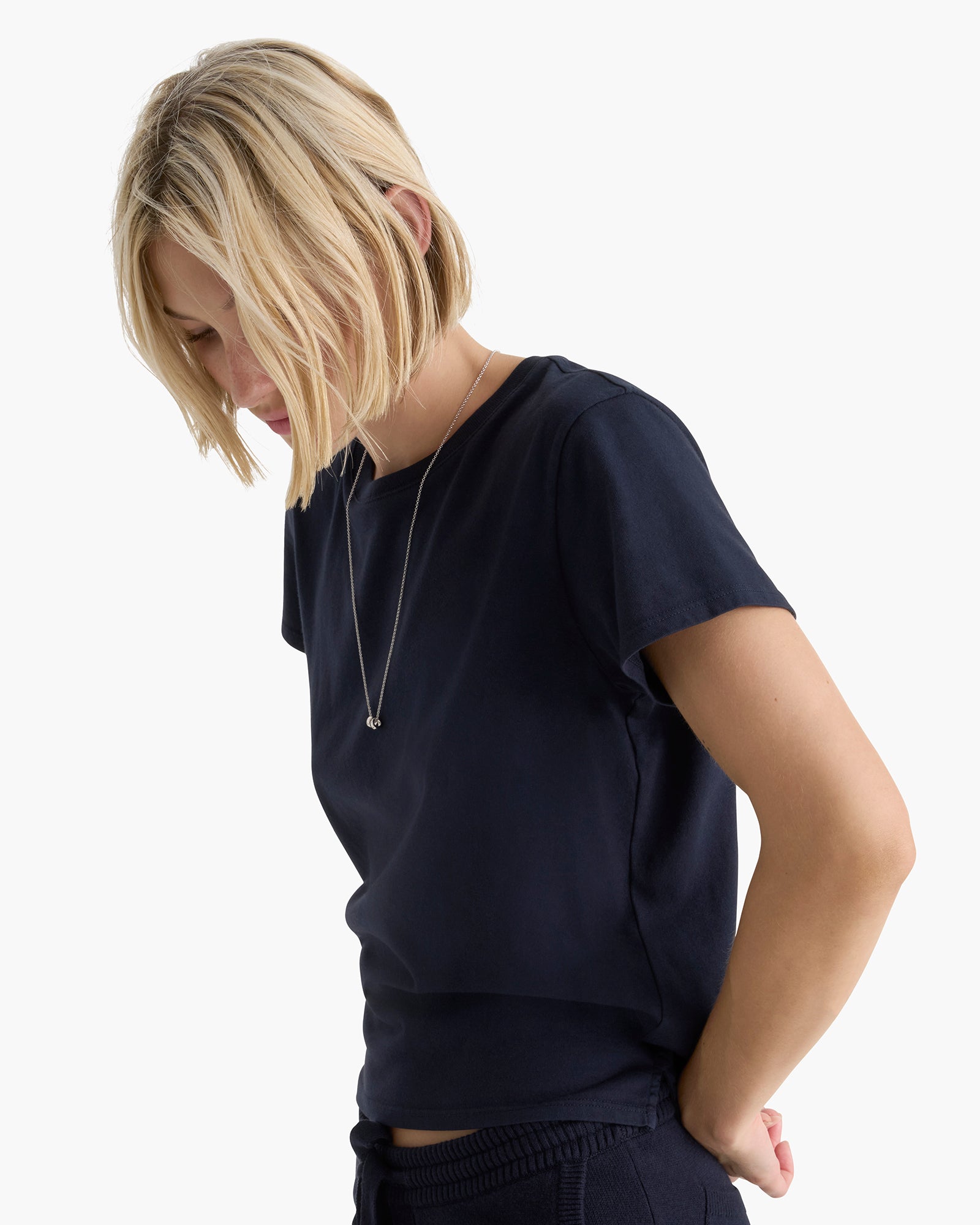 Heavyweight Jersey Crew Neck Tee - Midnight