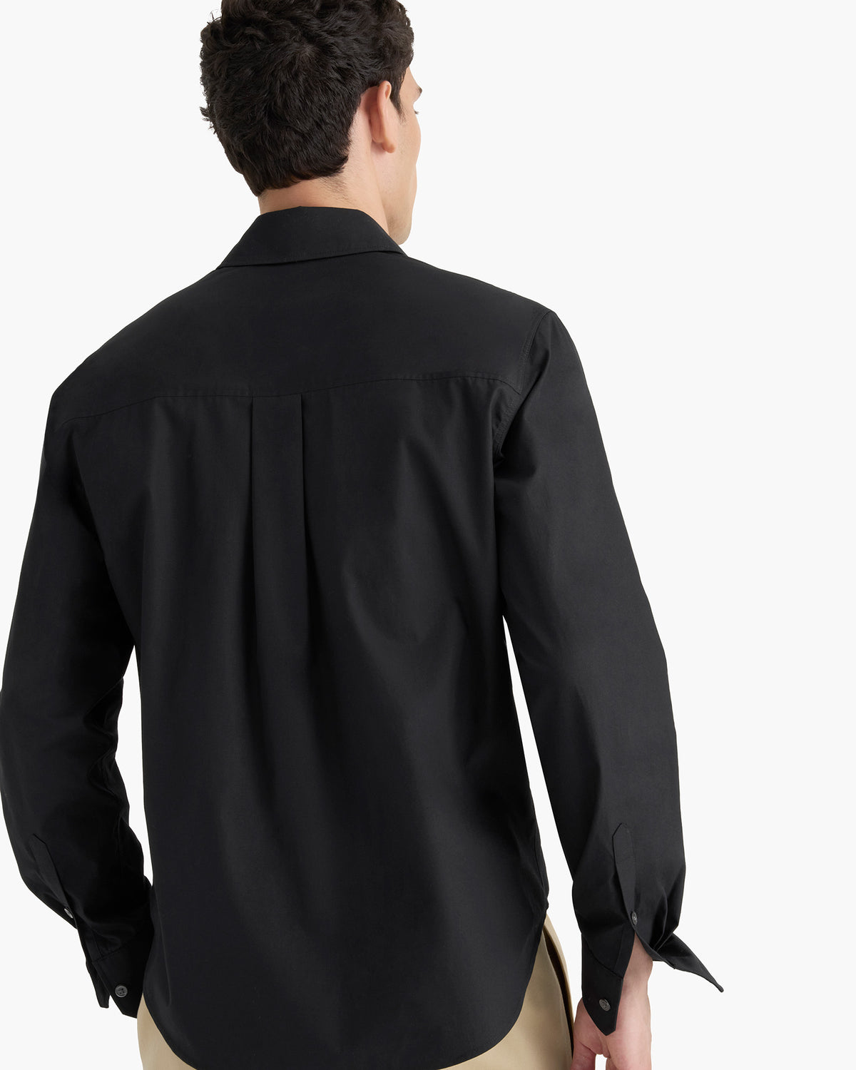 Cotton Poplin Button Down Shirt - Black