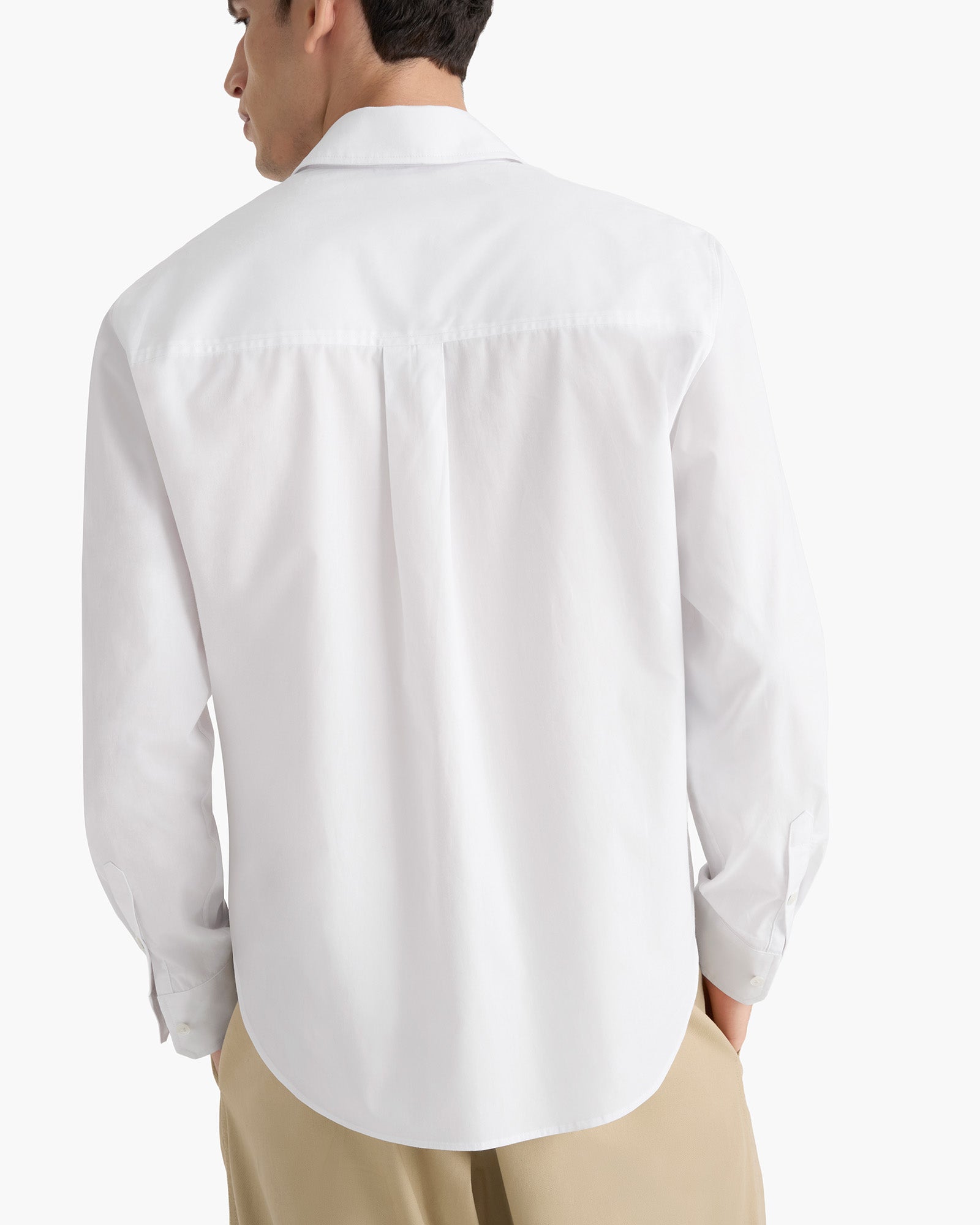 Cotton Poplin Button Down Shirt - White