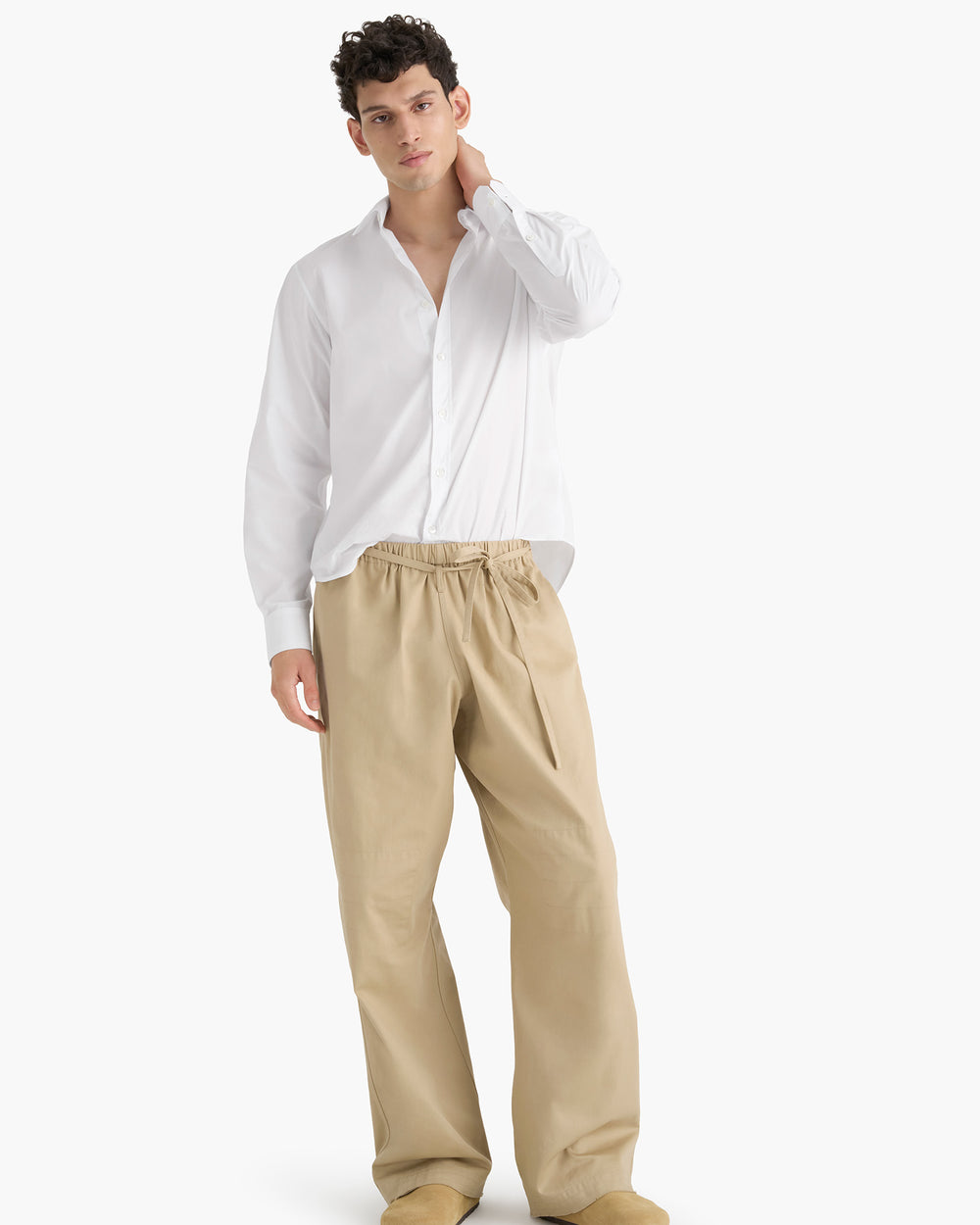 Cotton Poplin Button Down Shirt - White