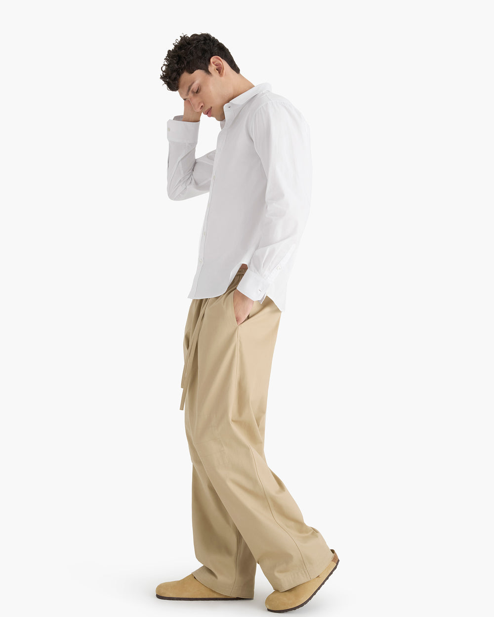 Cotton Poplin Button Down Shirt - White