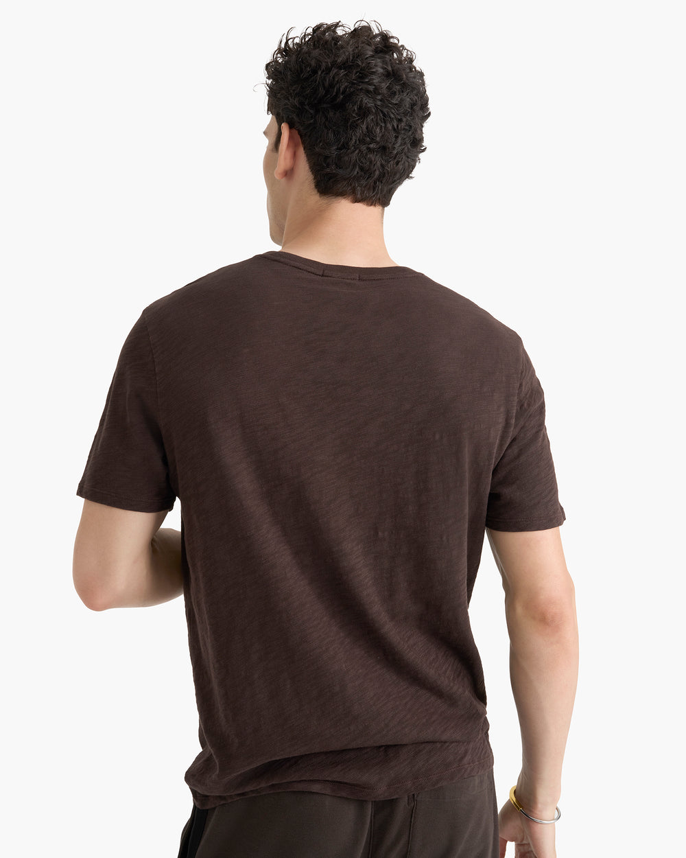 Slub Jersey Crew Neck Tee - Dark Chocolate