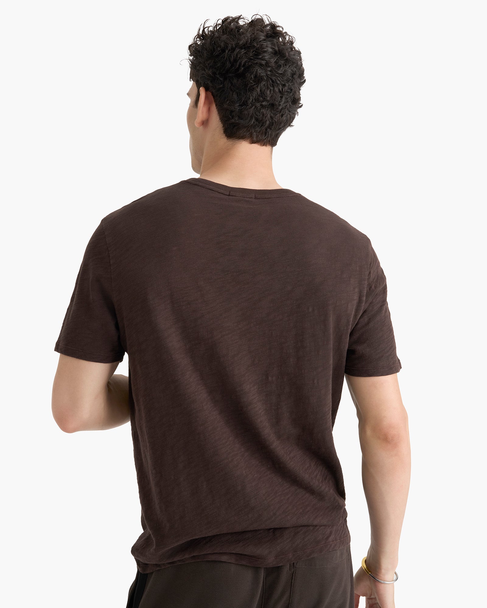 Slub Jersey Crew Neck Tee - Dark Chocolate