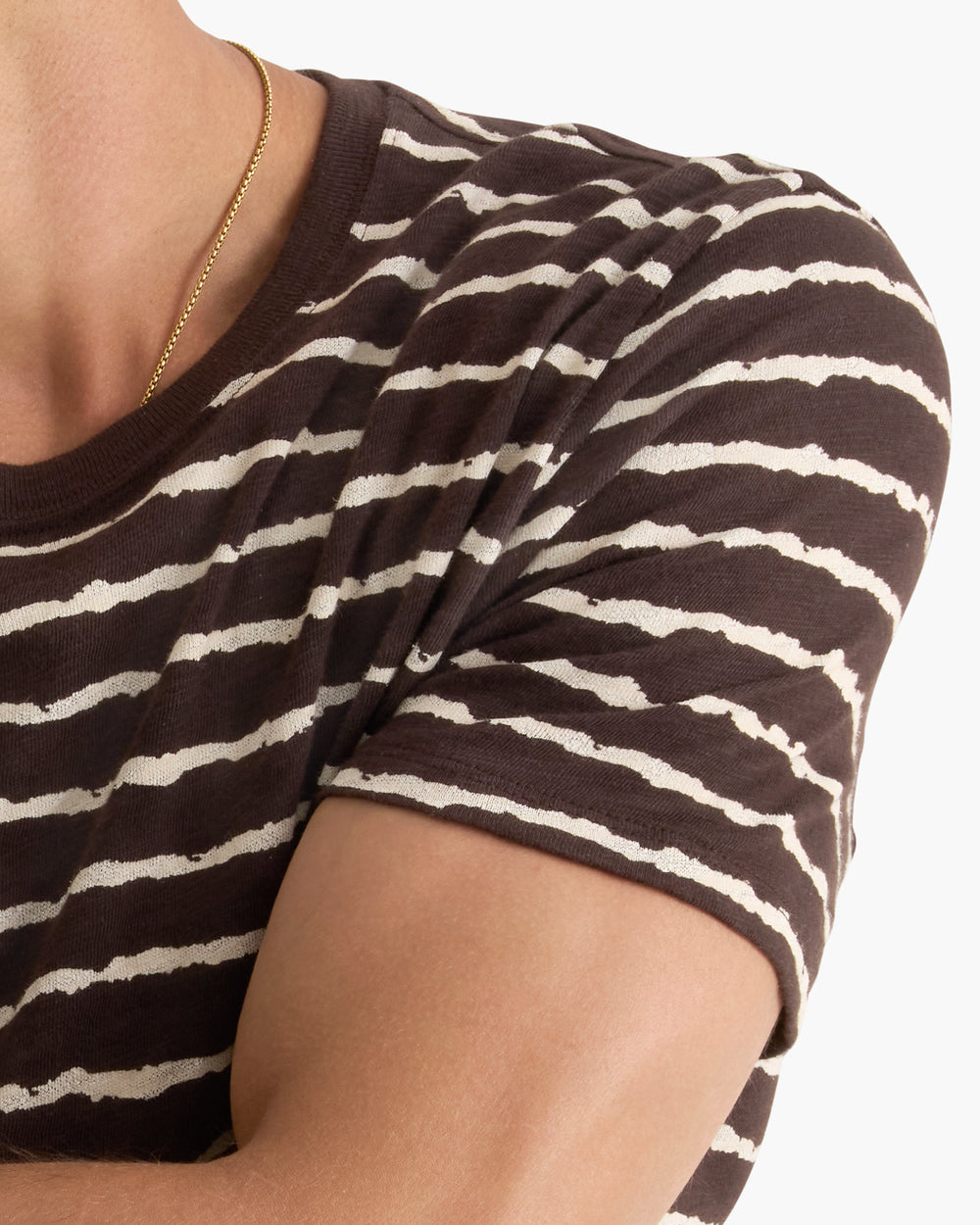 Slub Jersey Crew Neck Tee - Dark Chocolate Chalk