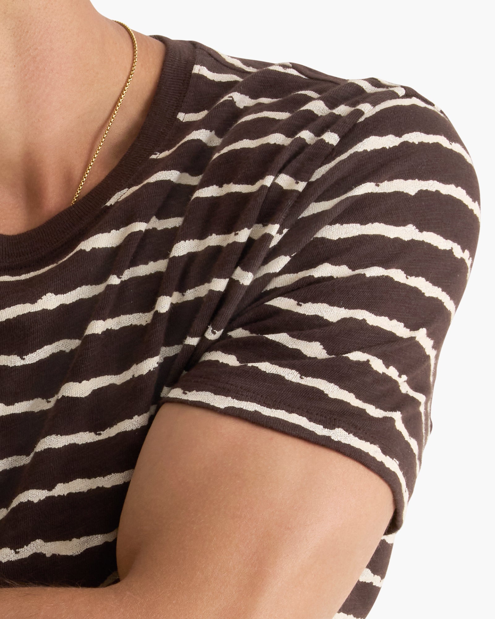 Slub Jersey Crew Neck Tee - Dark Chocolate Chalk