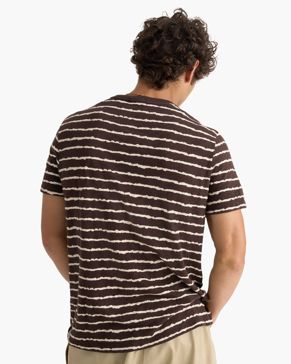 Slub Jersey Crew Neck Tee - Dark Chocolate Chalk