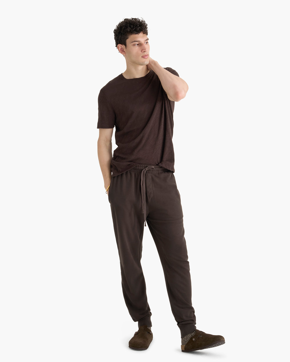 Slub Jersey Crew Neck Tee - Dark Chocolate