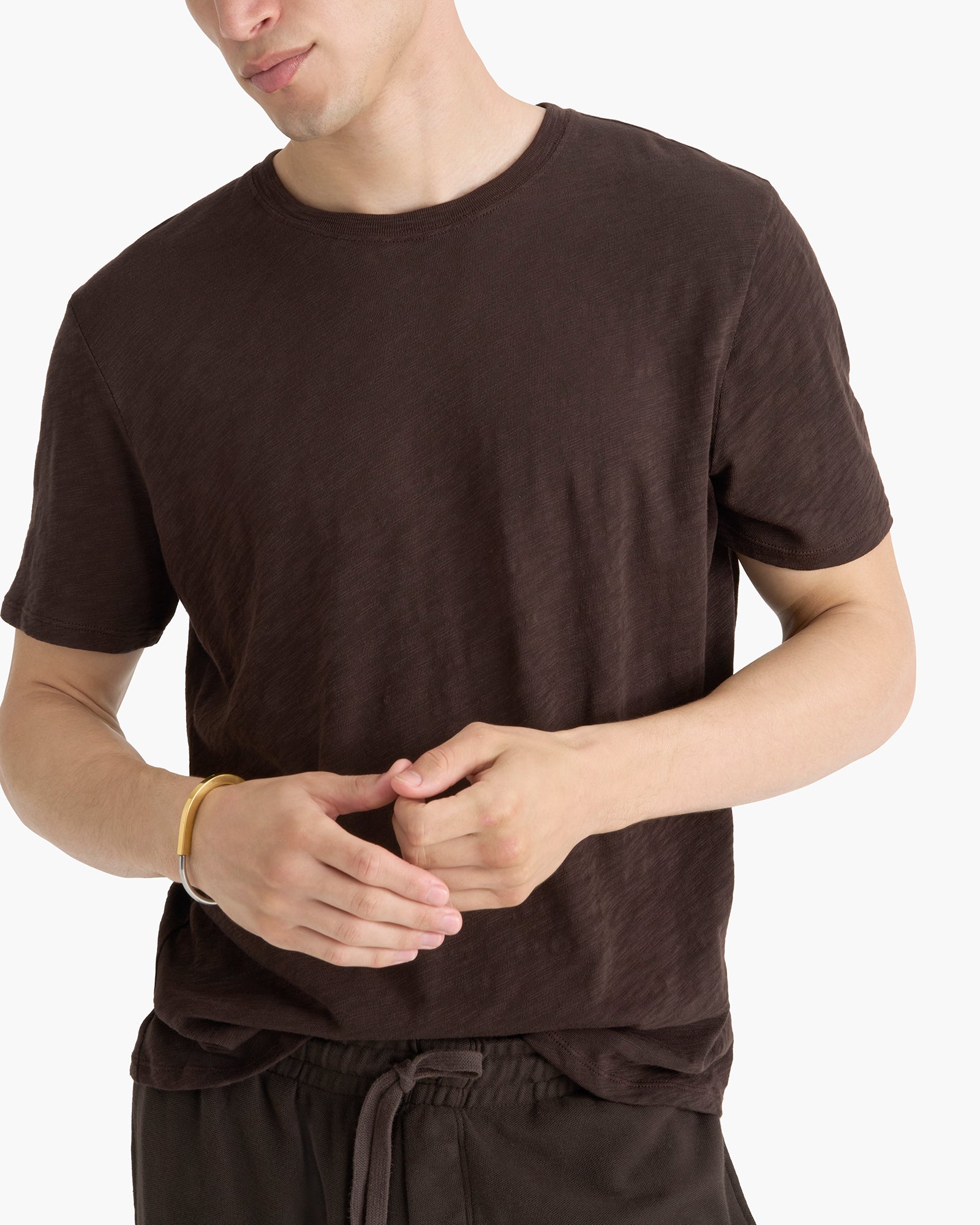 Slub Jersey Crew Neck Tee - Dark Chocolate