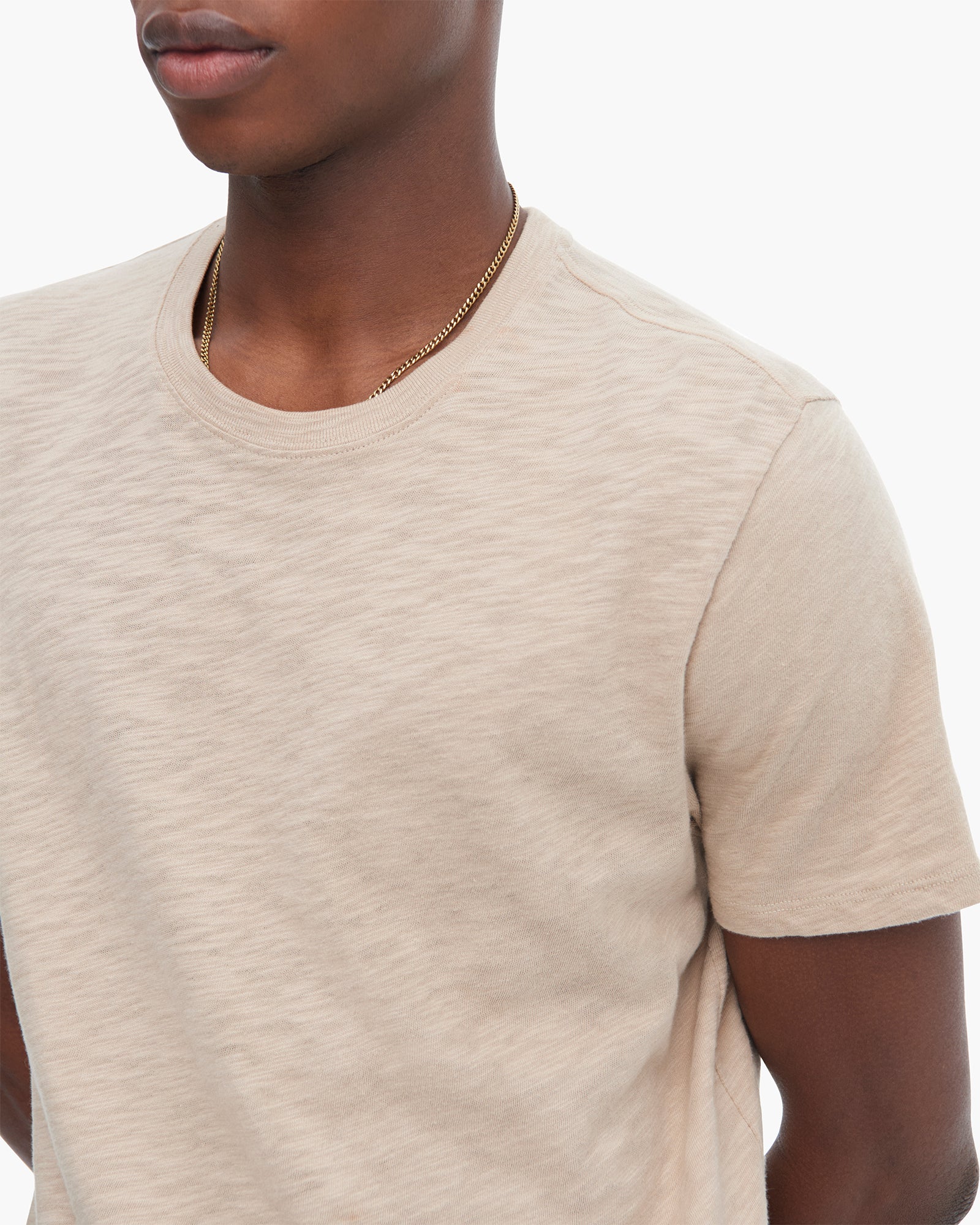 Slub Jersey Short Sleeve Crew Neck Tee - Dune