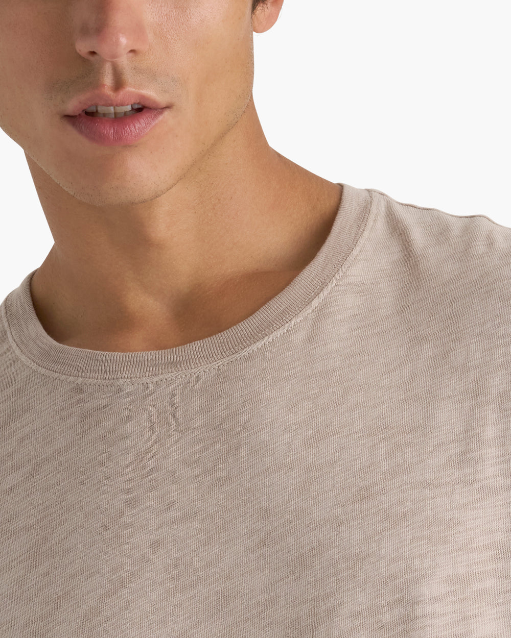 Slub Jersey Crew Neck Tee - French Oak
