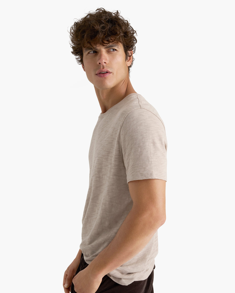 Slub Jersey Crew Neck Tee - French Oak