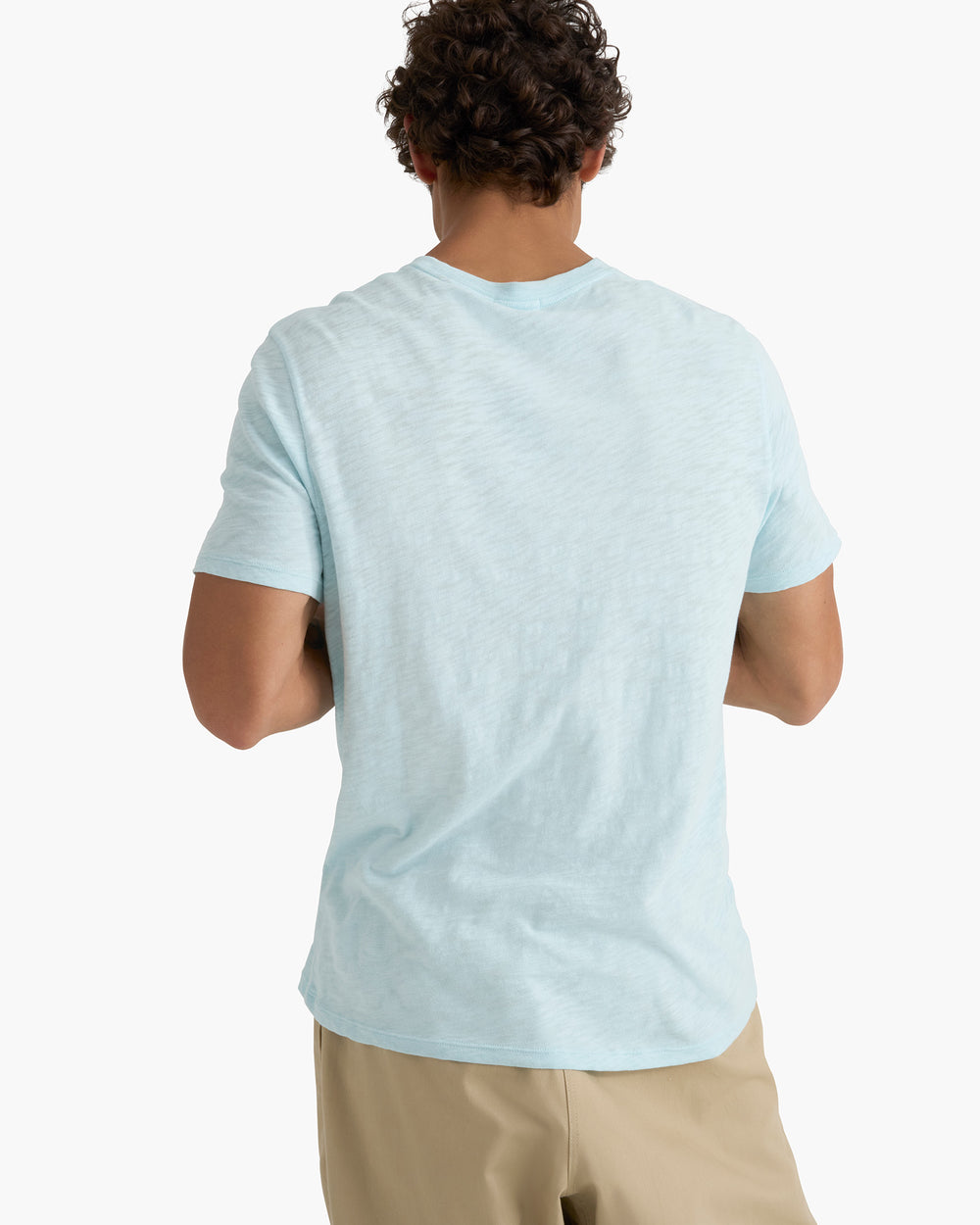 Slub Jersey Short Sleeve Crew Neck Tee - Ocean Blue