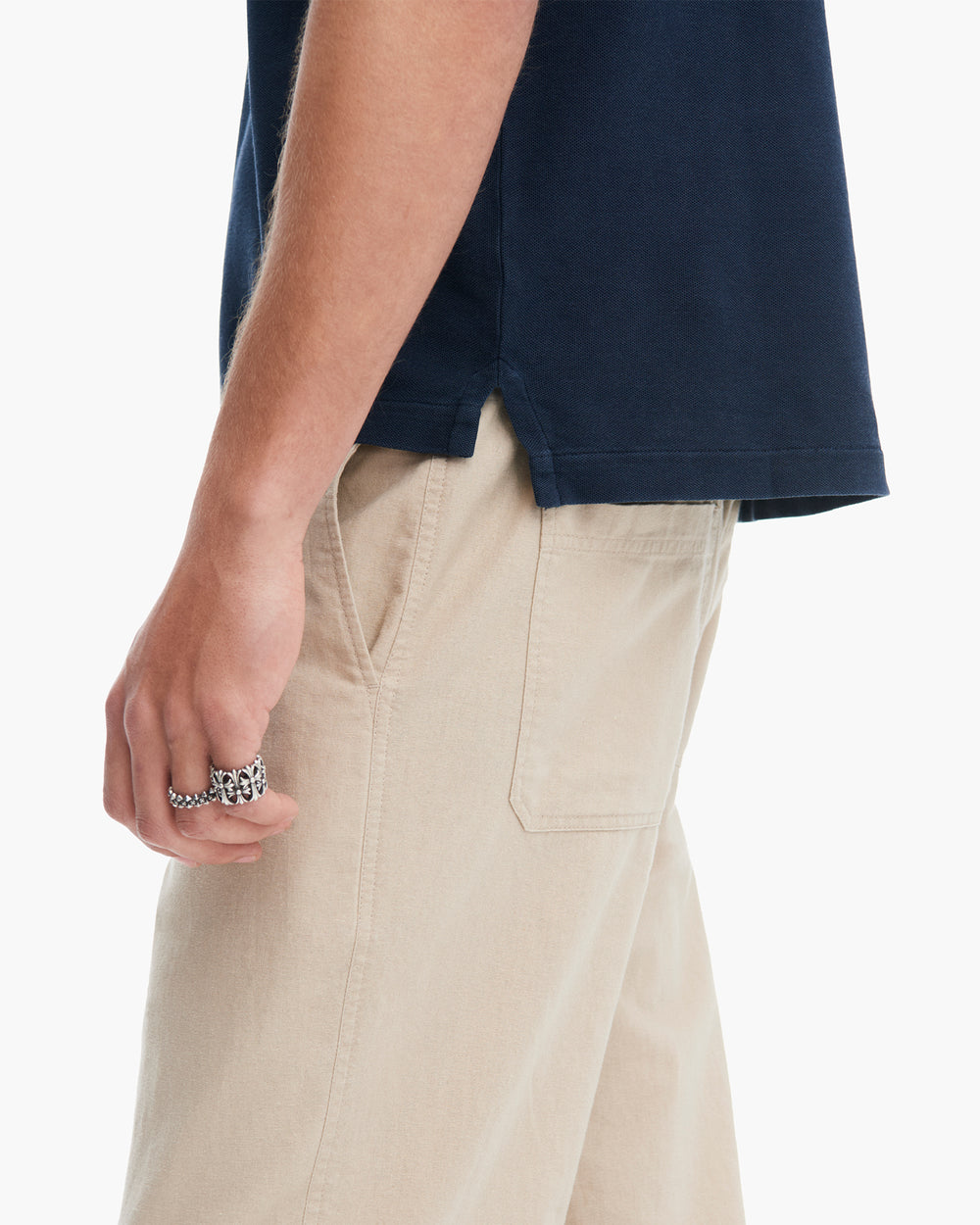 Pique with Sun Bleach Short Sleeve Polo - Dark Navy