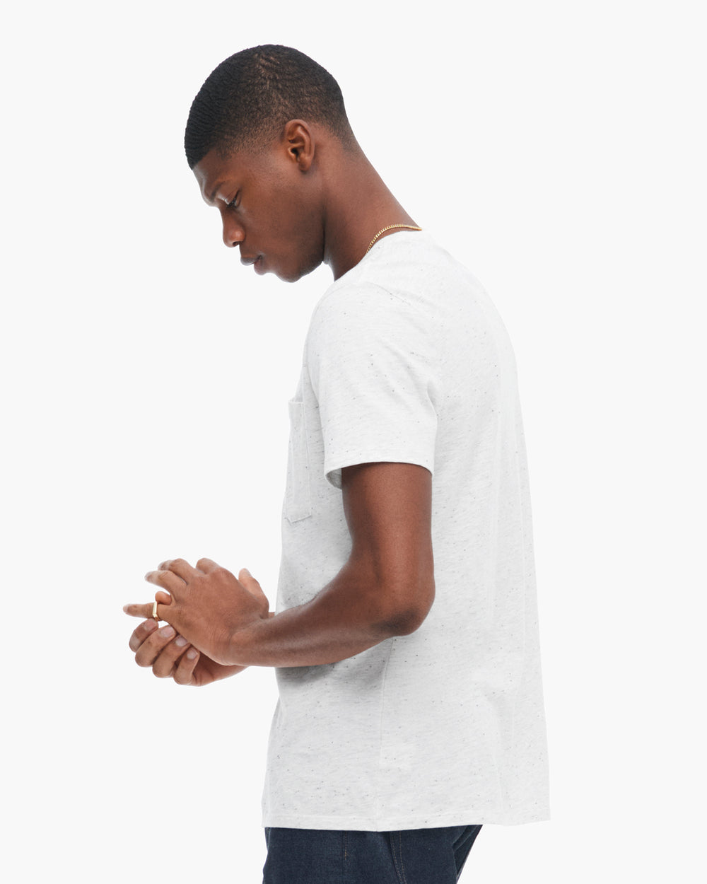 Donegal Jersey Short Sleeve Pocket Tee - H. Silver