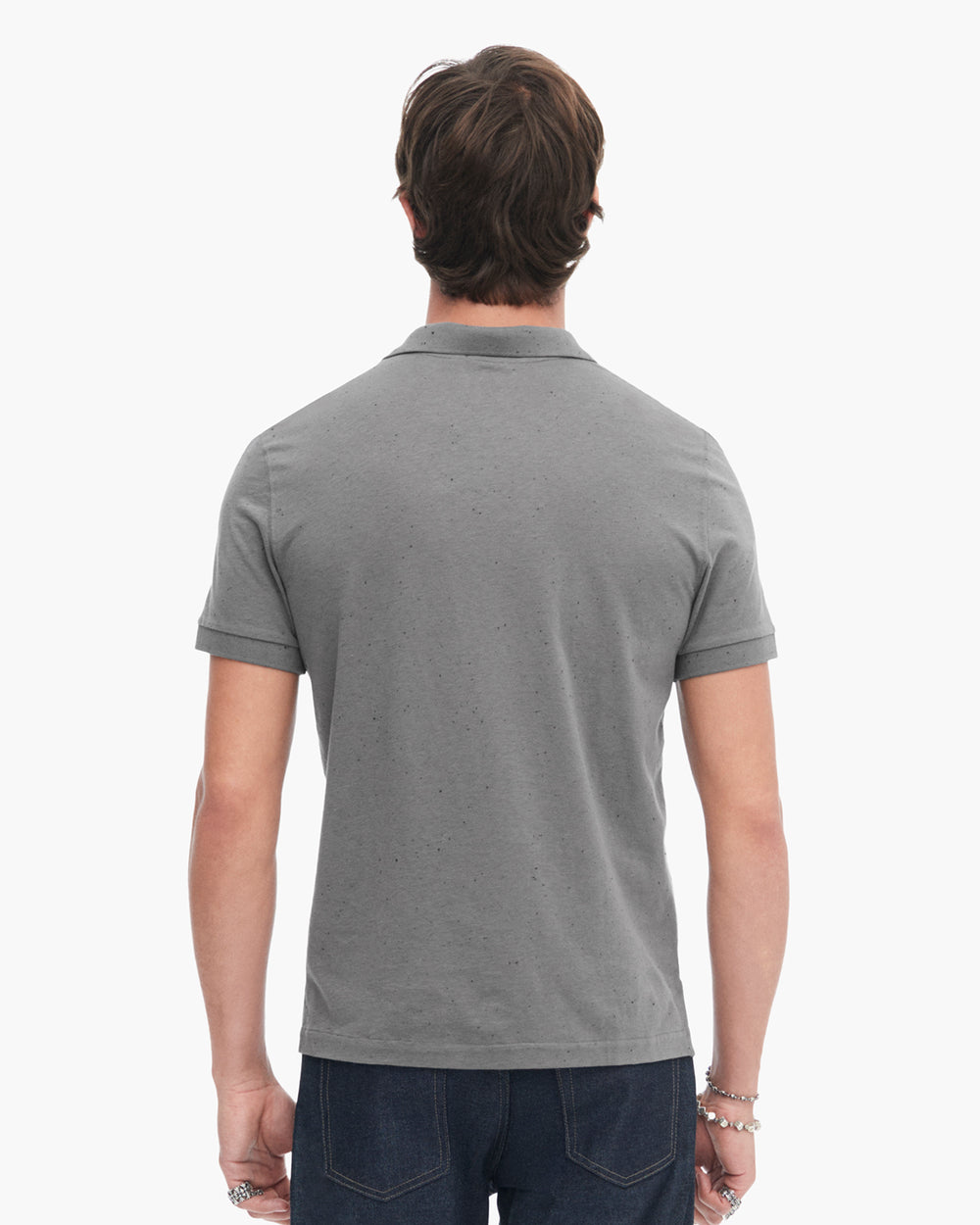 Donegal Jersey Short Sleeve Polo - Steel
