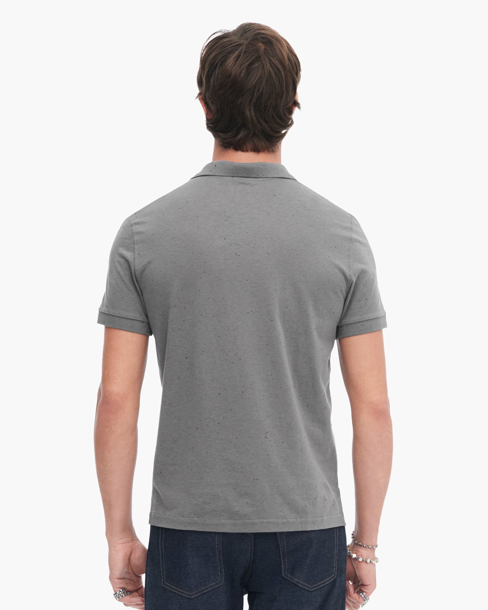 Donegal Jersey Short Sleeve Polo - Steel